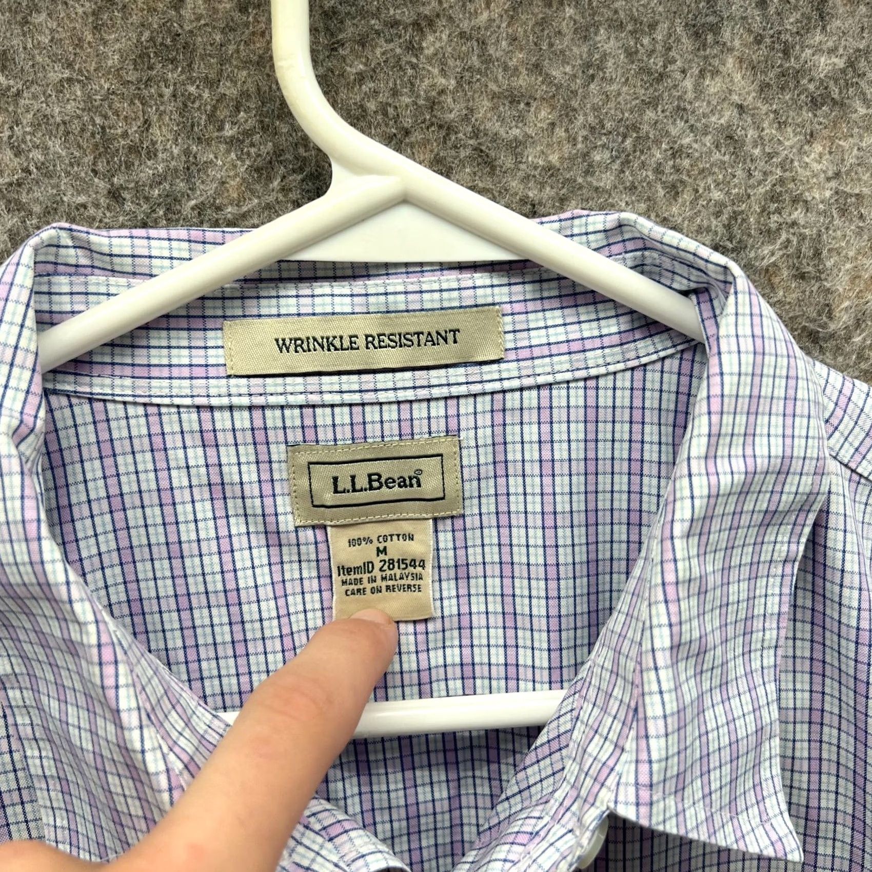 Vintage LL Bean Purple Casual Womens Medium Button Down Wrinkle Resistant Shirt Size M / US 6-8 / IT 42-44 - 4 Thumbnail