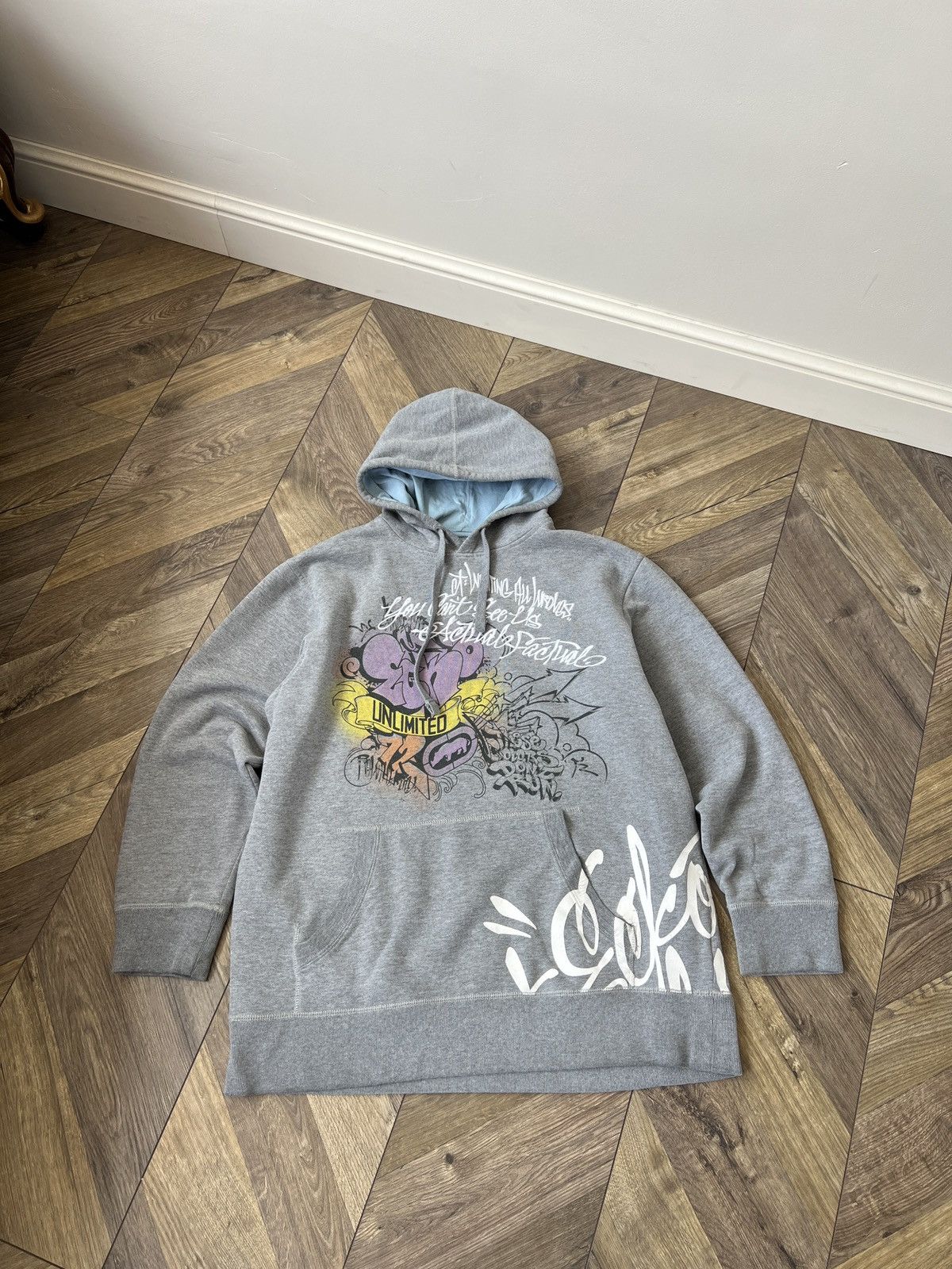Ecko Unltd. Vintage Ecko Overprinted Streetwear Hoodie Size US XL / EU 56 / 4 - 2 Thumbnail