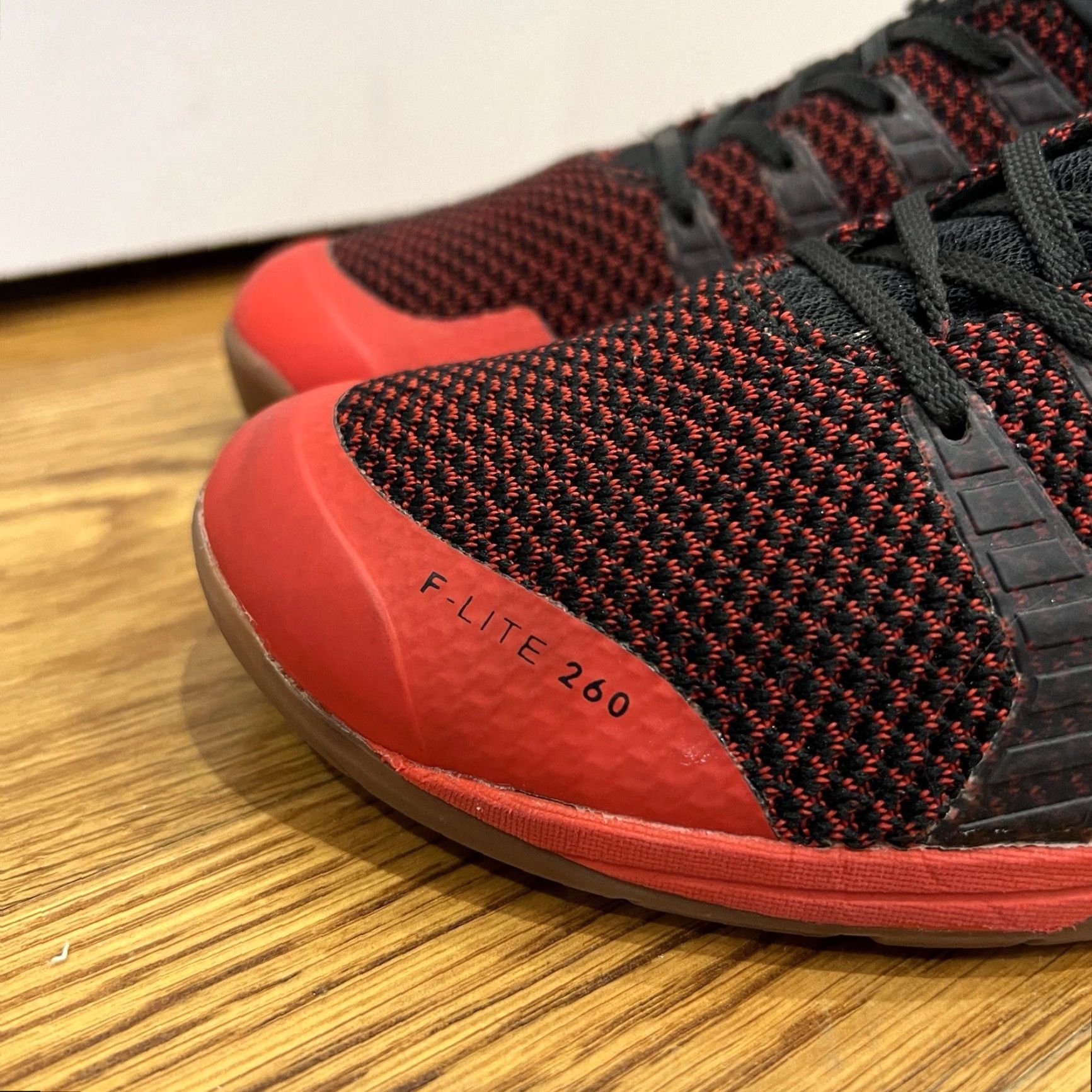 Vintage VINTAGE Inov-8 F-Lite 260 v2 Knit Mens Size 8 Womens Size 9.5 Athletic Sneakers CrossFit Activewear Red Black Size US 9.5 / IT 39.5 - 5 Thumbnail