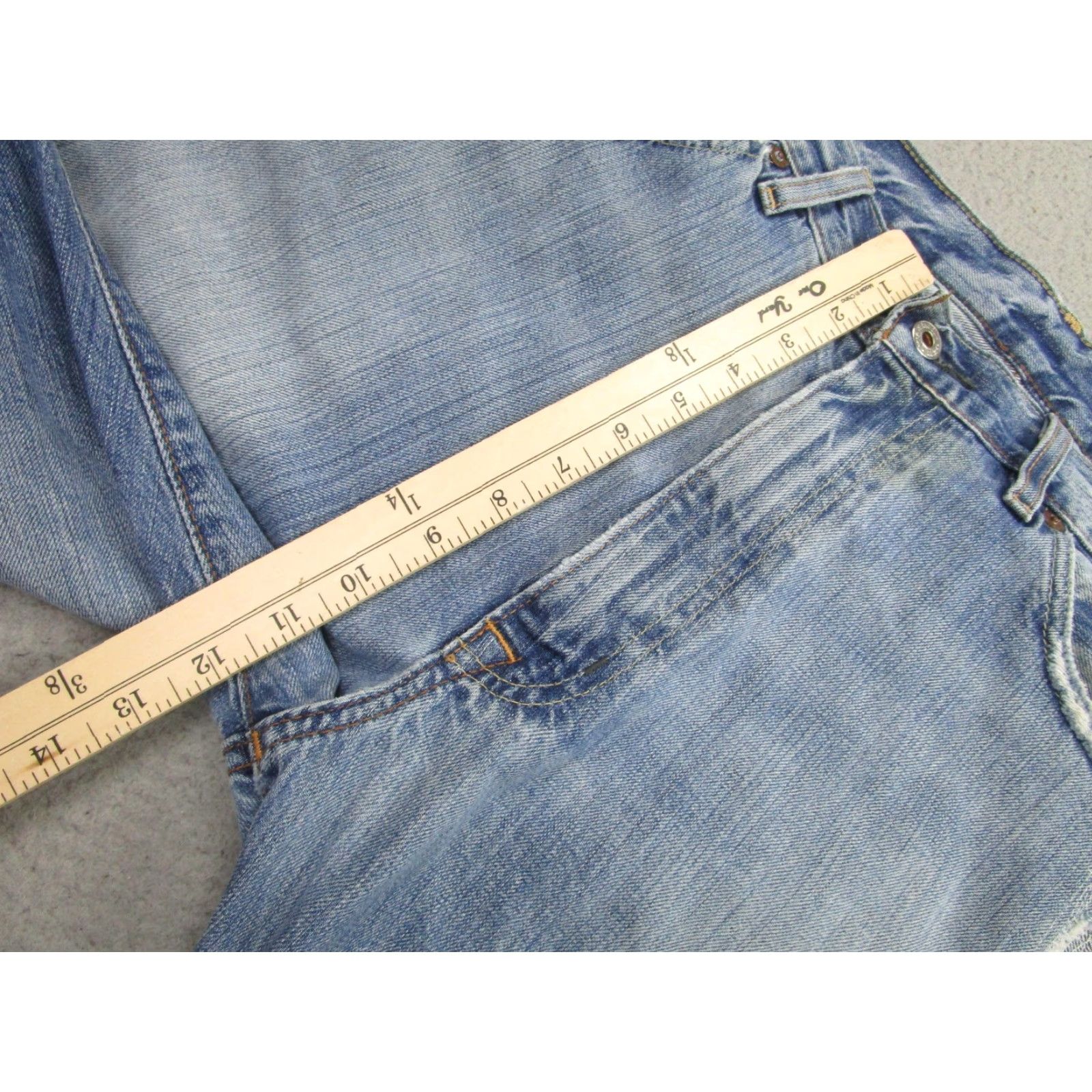 Polo Ralph Lauren VINTAGE Polo Ralph Lauren Jeans Mens 38x30 Light Blue Distressed Paint Repair Straight Relaxed Size US M / EU 48-50 / 2 - 6 Thumbnail