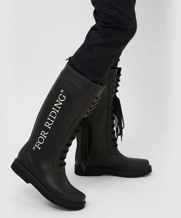 Off-White o1y1225 Rubber Boots in Black Size US 5 / IT 35 - 4 Thumbnail