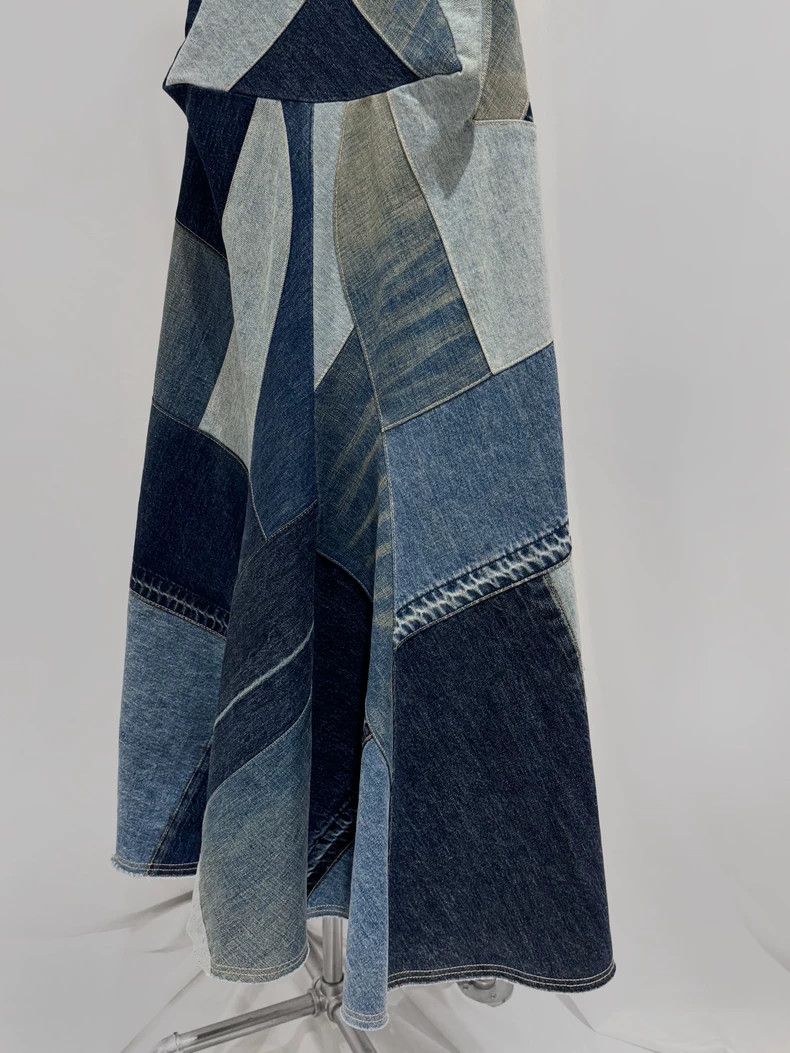 Junya Watanabe Junya watanabe Denim Patchwork Deconstructed Dress Size S / US 4 / IT 40 - 6 Thumbnail