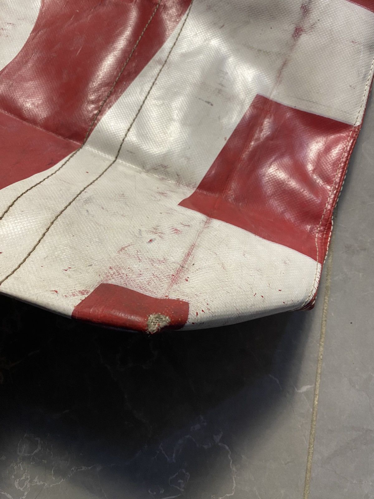 Freitag Freitag F202 Leland Tote Bag Red White Upcycled Truck Tarp Size ONE SIZE - 3 Thumbnail