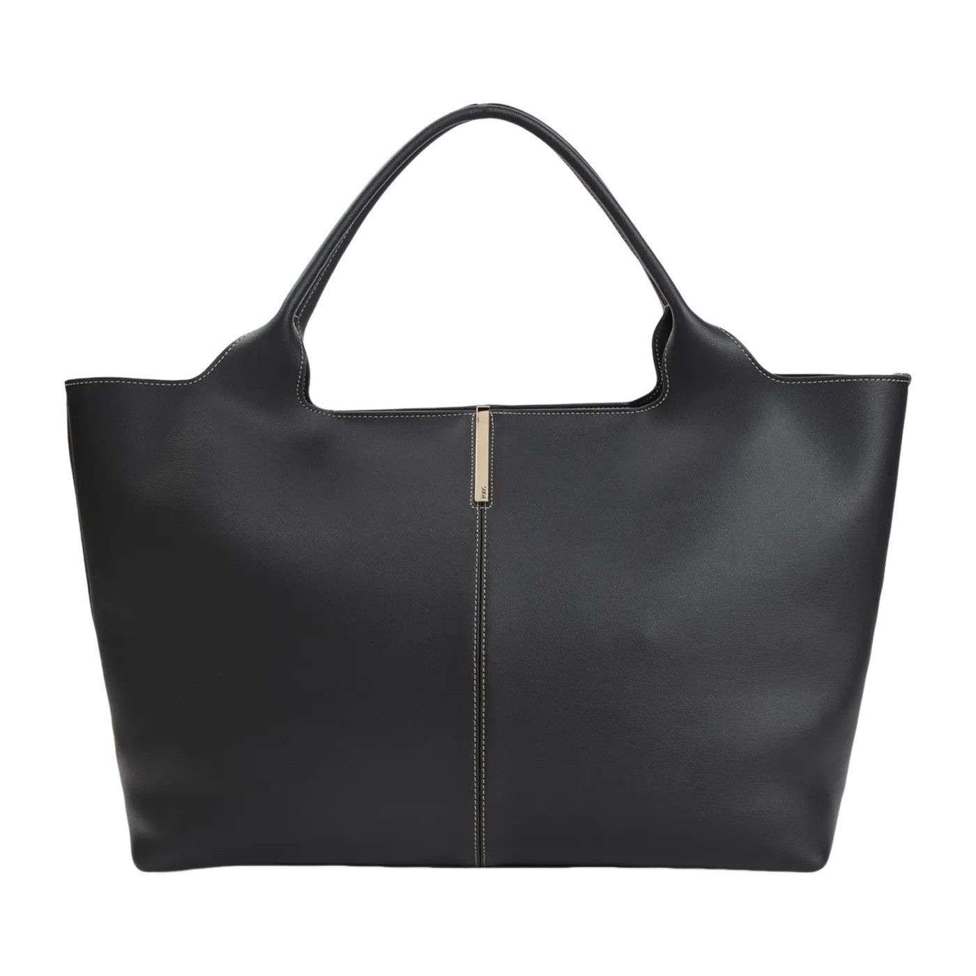 TOD'S Large Shopper Black Leather Tote Bag New And Authentic