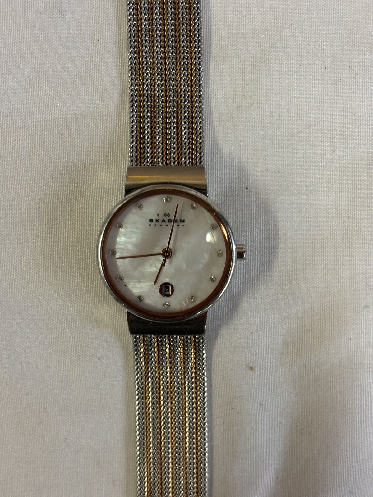 Skagen Skagen Ancher 355SSRS 2-Tone Steel Mesh Watch! New Battery! Size ONE SIZE - 10 Thumbnail