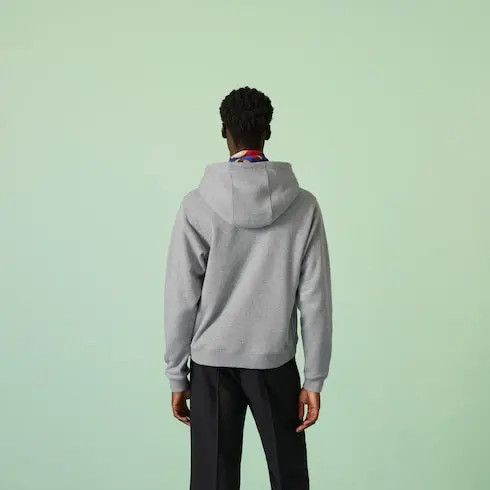 Gucci oc11z0226 Cotton Jersey Hooded Sweatshirt in Grey Size US XS / EU 42 / 0 - 8 Thumbnail