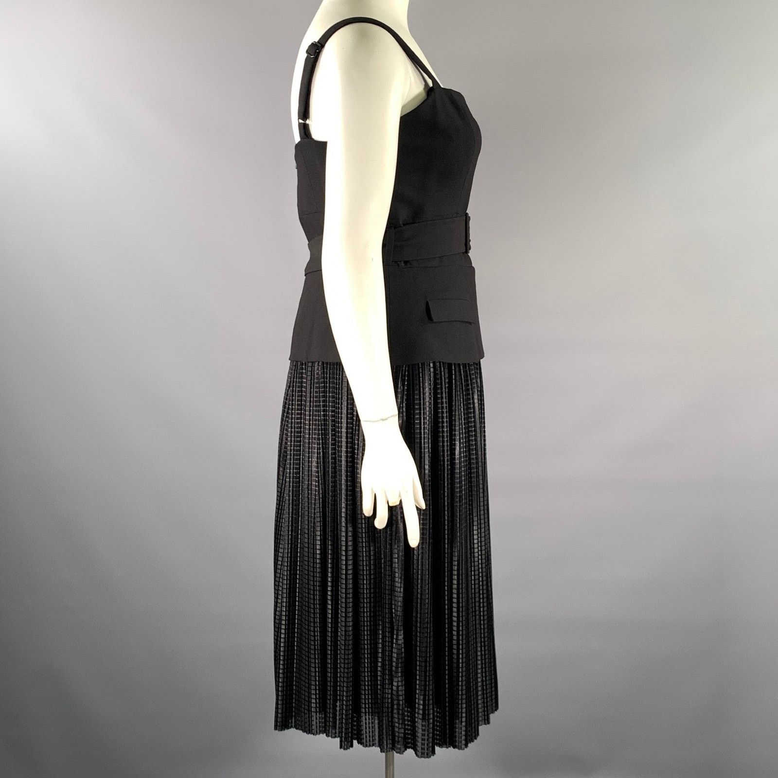 Black Halo BLACK HALO Size 8 Black Geometric Skirt Cocktail Dress Size M / US 6-8 / IT 42-44 - 3 Thumbnail