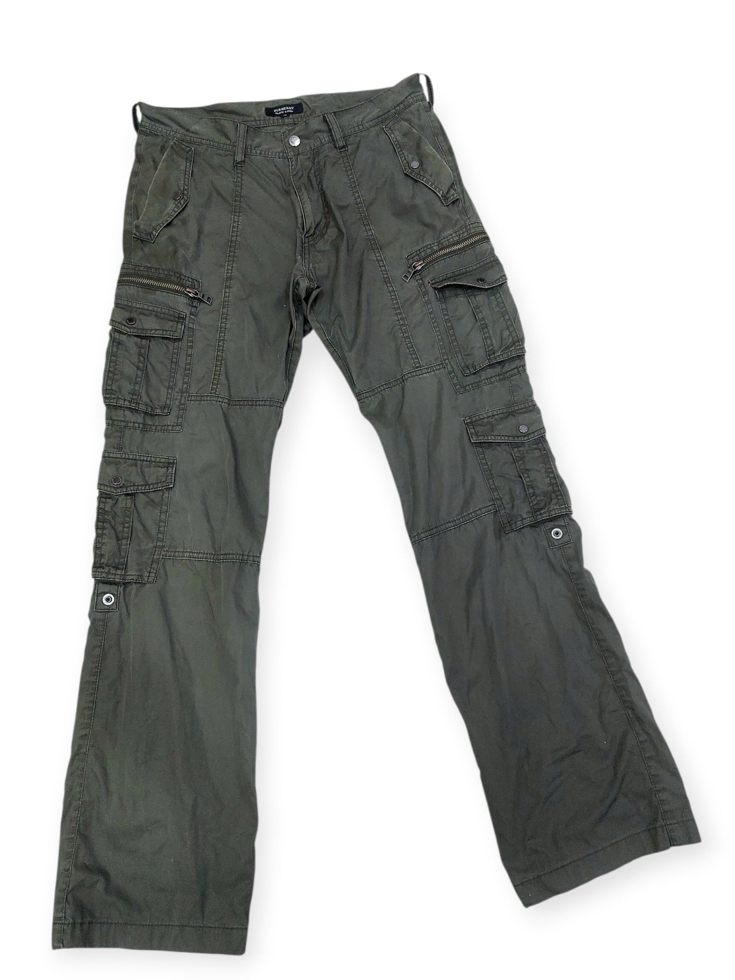 Burberry Japanese Y2K Burberry Black Label Multipocket Cargo Pants Size US 30 / EU 46 - 2 Thumbnail