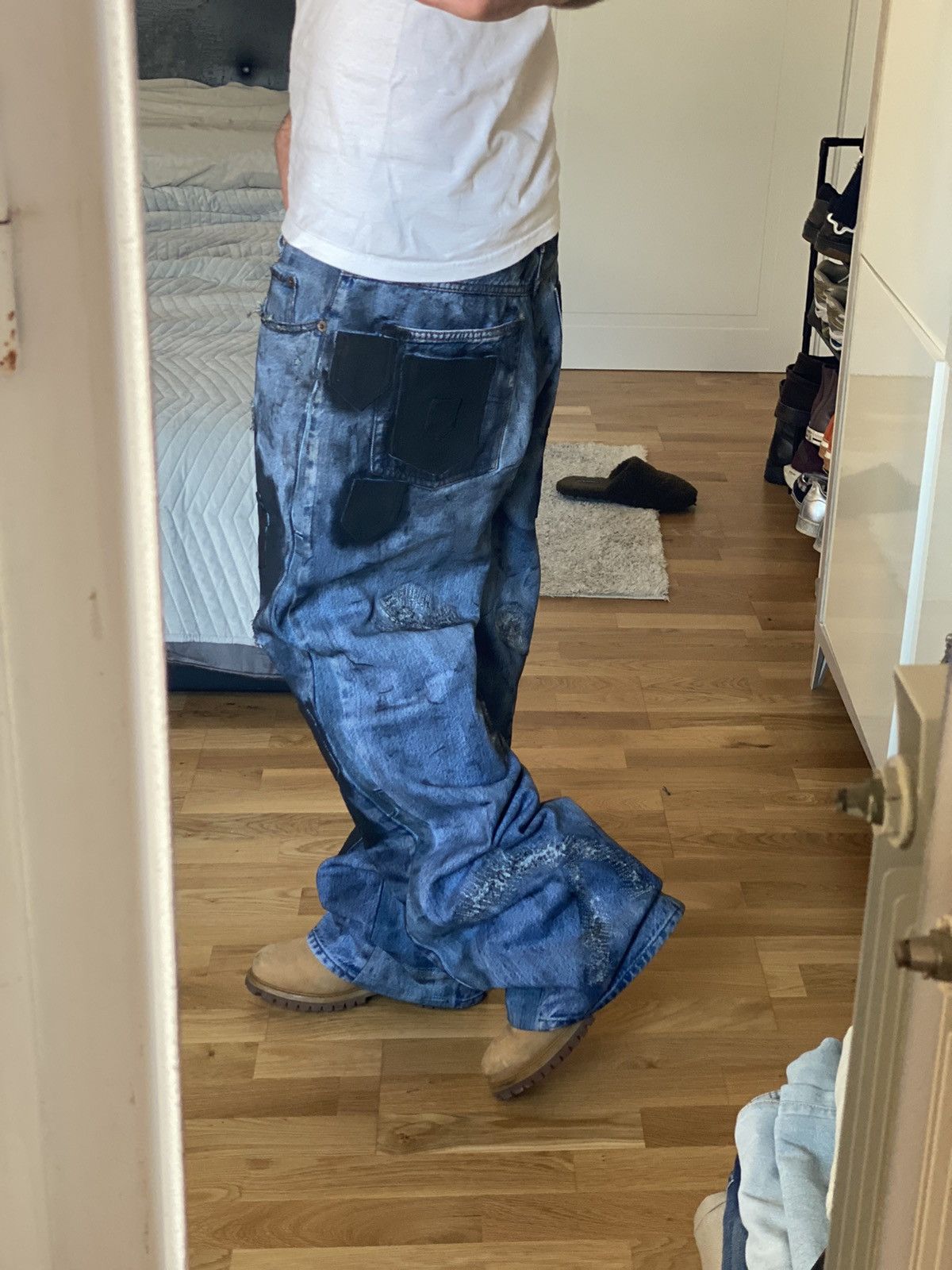 Vintage Custom baggy jeans Size US 35 - 3 Thumbnail