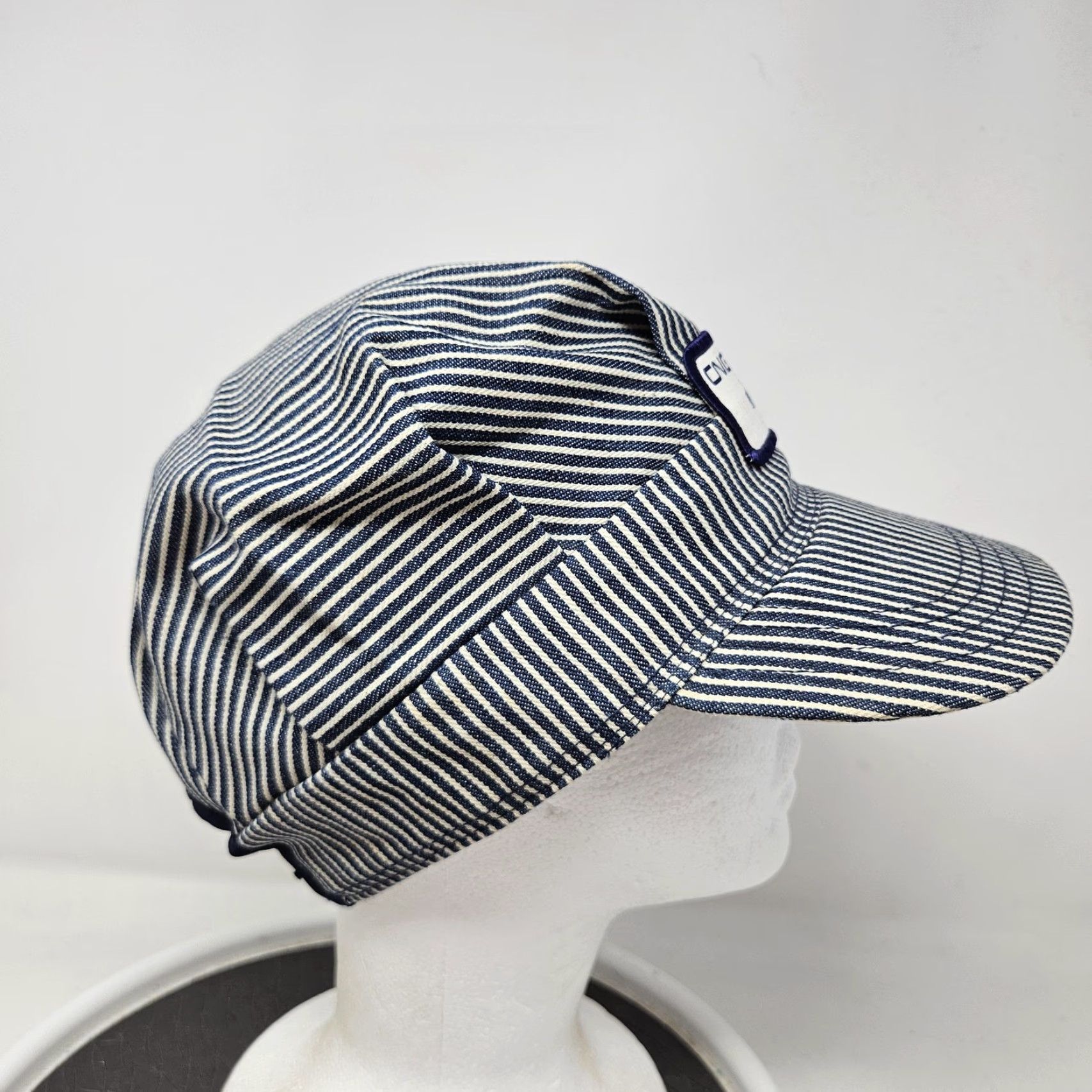 Vintage VINTAGE CNGT Hat Cap Snap Back Blue Hickory Stripe Railroad Engineer Patch Mens Made USA Size ONE SIZE - 3 Thumbnail