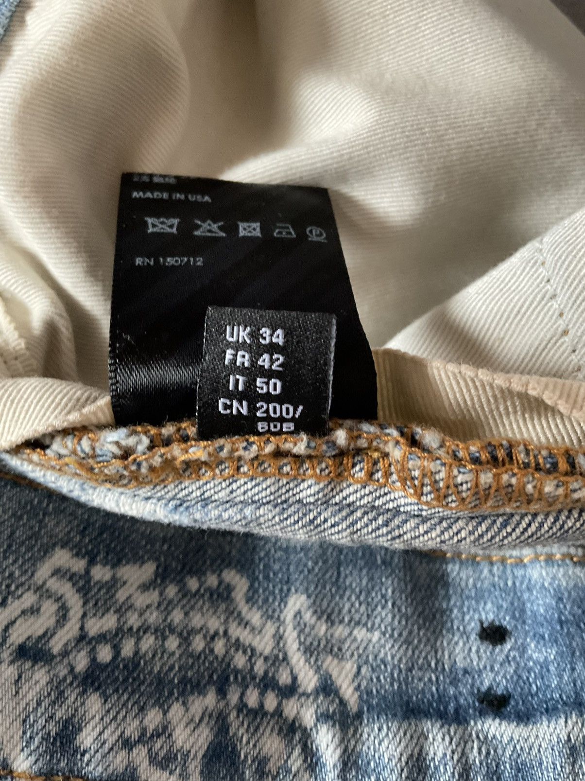 Amiri Amiri Bleached Paisley Print Jeans Size US 34 / EU 50 - 7 Thumbnail
