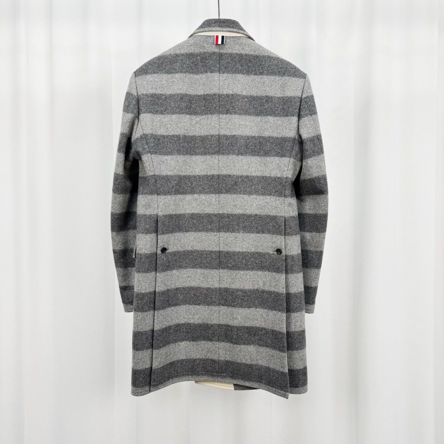 Thom Browne Thom Browne Wool Striped Shoulder Pad Overcoat Size US M / EU 48-50 / 2 - 2 Thumbnail