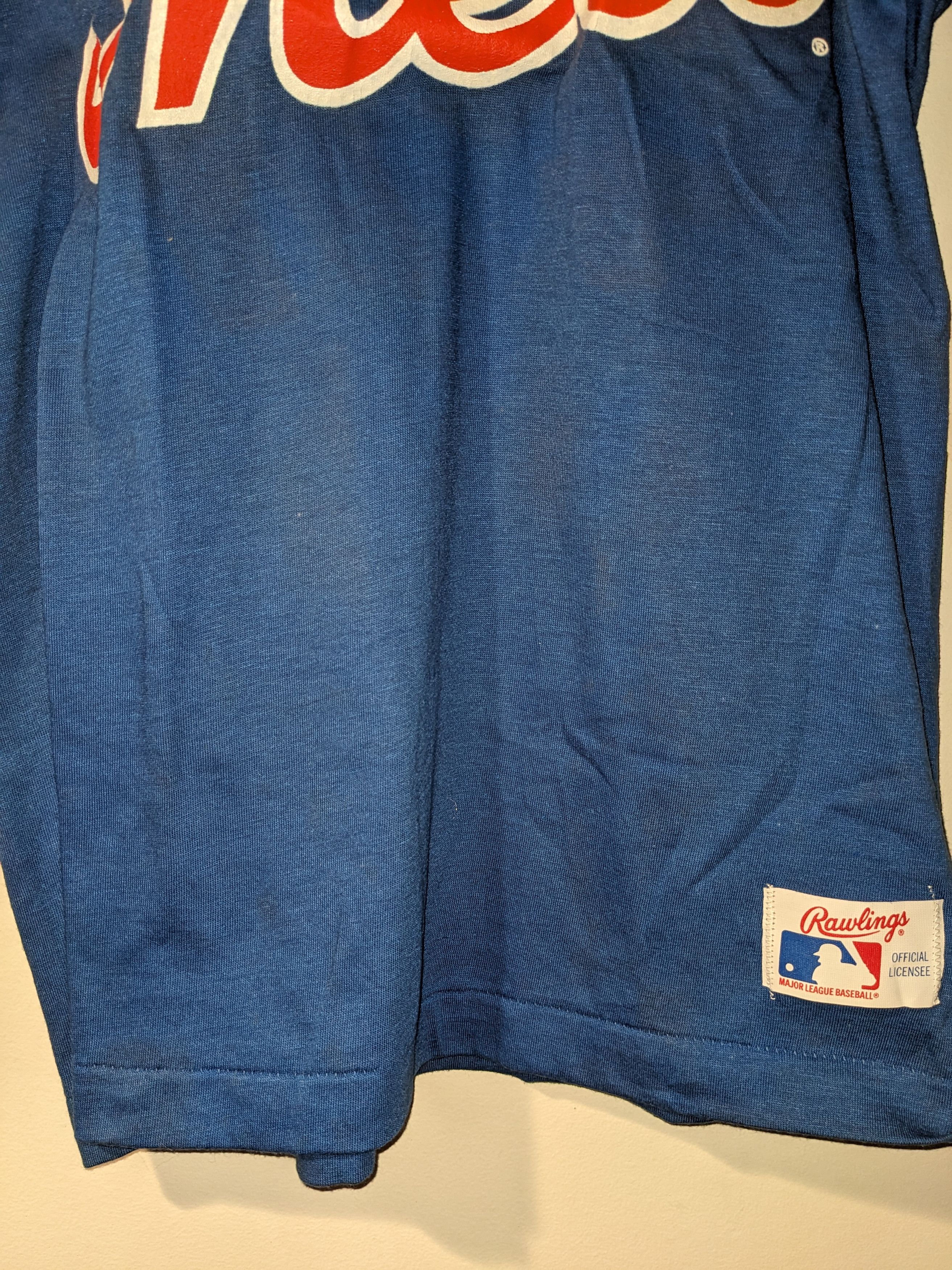 MLB × Vintage Vintage 80s New York Mets Rawlings Blue YOUTH Large T-Shirt Size US L / EU 52-54 / 3 - 6 Thumbnail