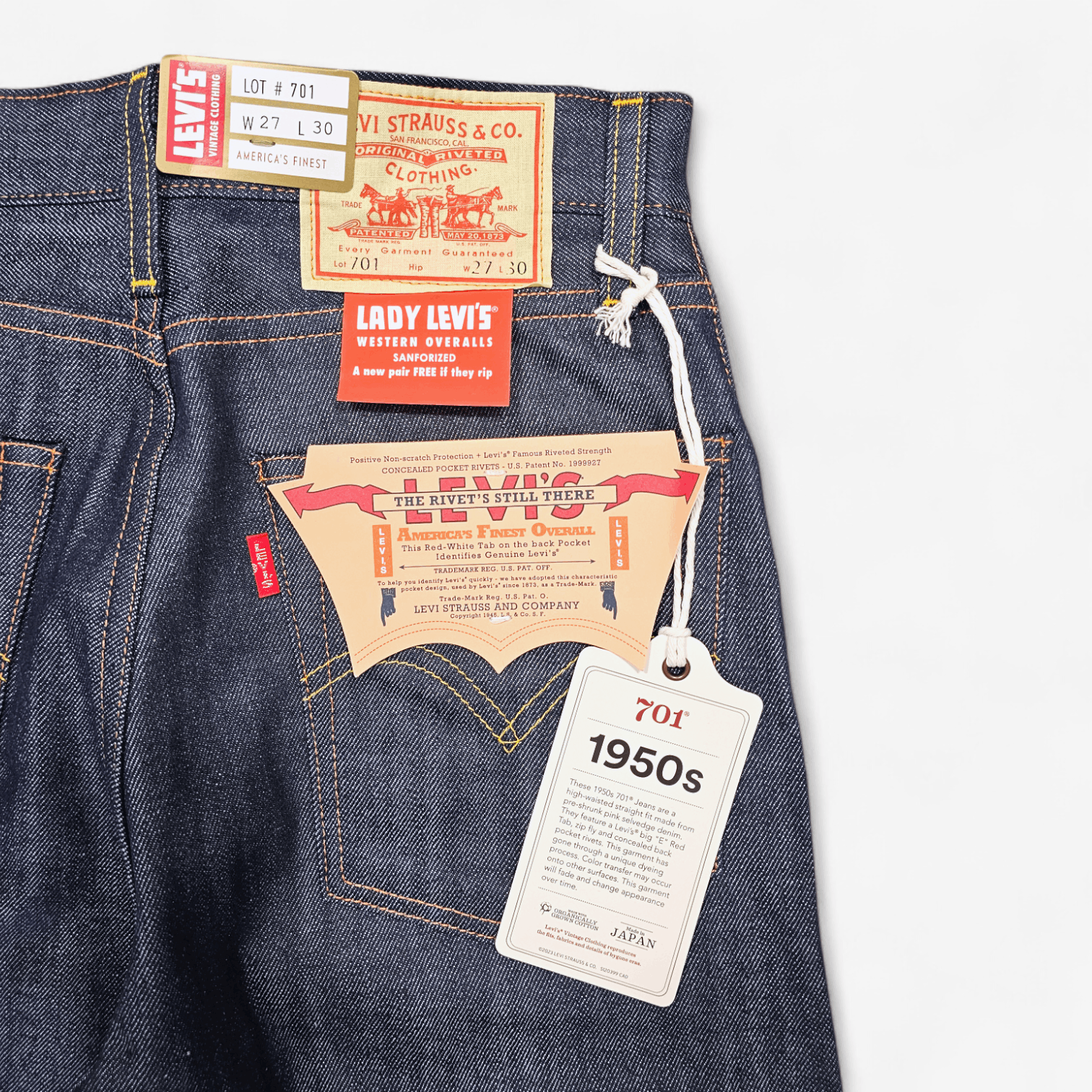 Levi's Vintage Clothing Levi's Vintage Clothing 1950's 701 Big E Selvedge Japan Made Size 27" / US 4 / IT 40 - 7 Thumbnail