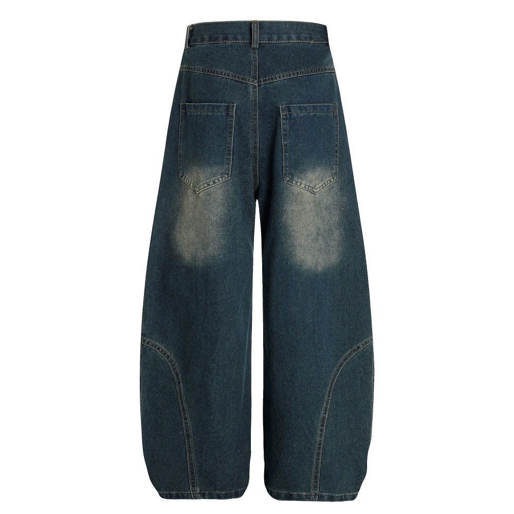 Vintage Men's distressed loose wide-leg ripped scimitar jeans Size US 32 / EU 48 - 2 Thumbnail
