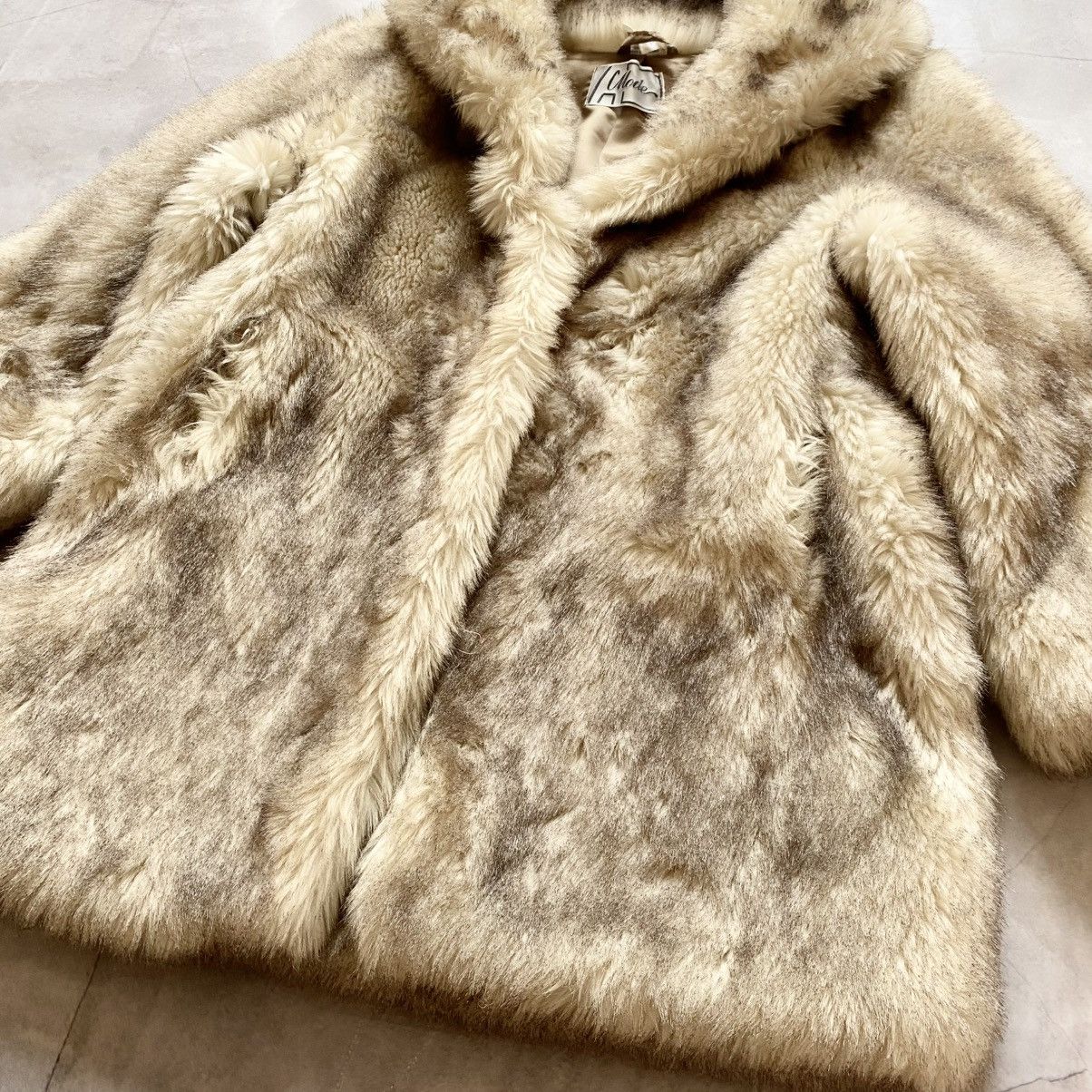 If Six Was Nine 80s Vintage Faux Fur Oversize Coat Jacket England Womens Size L / US 10 / IT 46 - 3 Thumbnail
