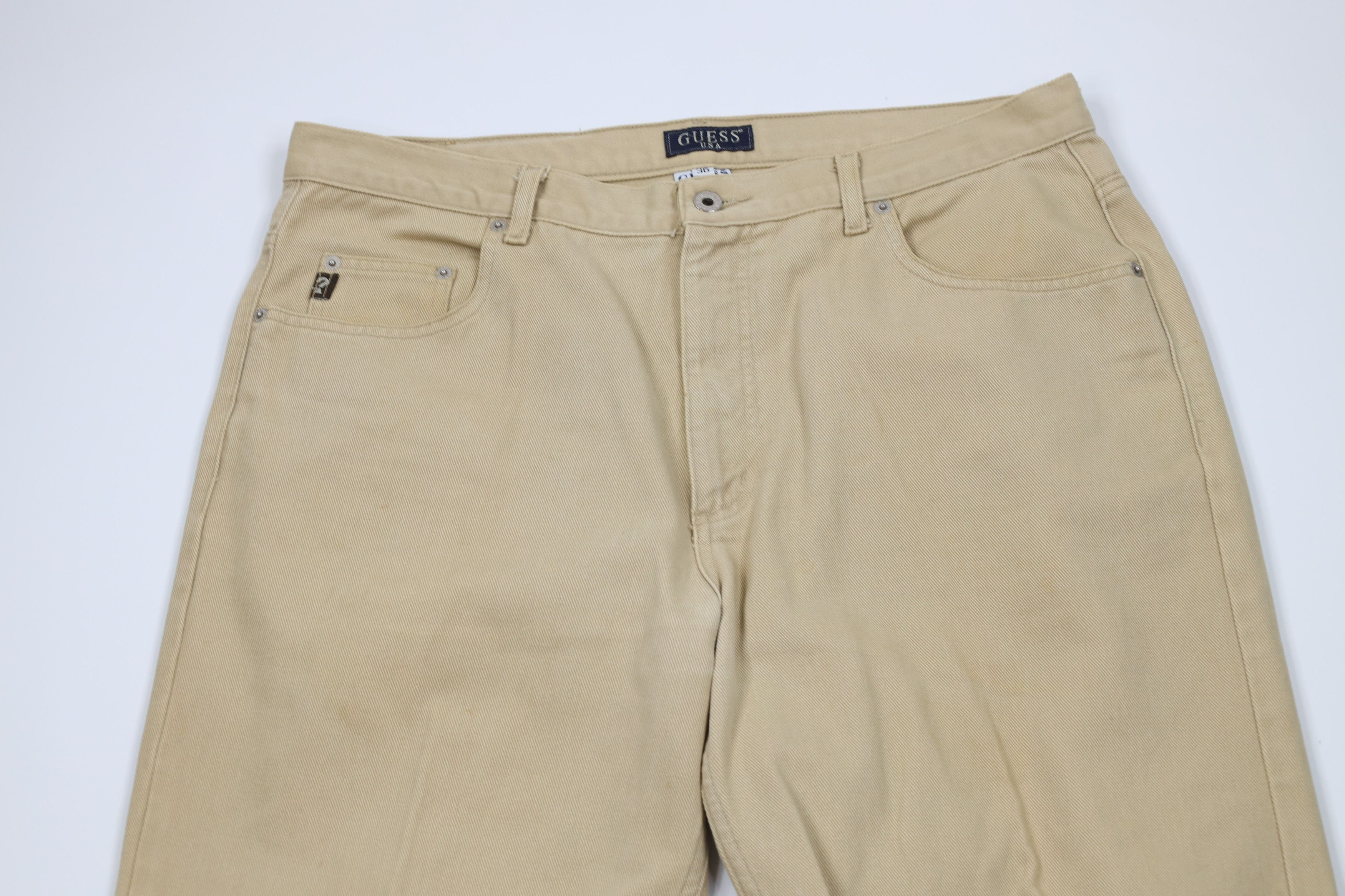 Guess Vintage 90s Guess Relaxed Fit Tapered Leg Jeans Beige Size US 36 / EU 52 - 2 Thumbnail