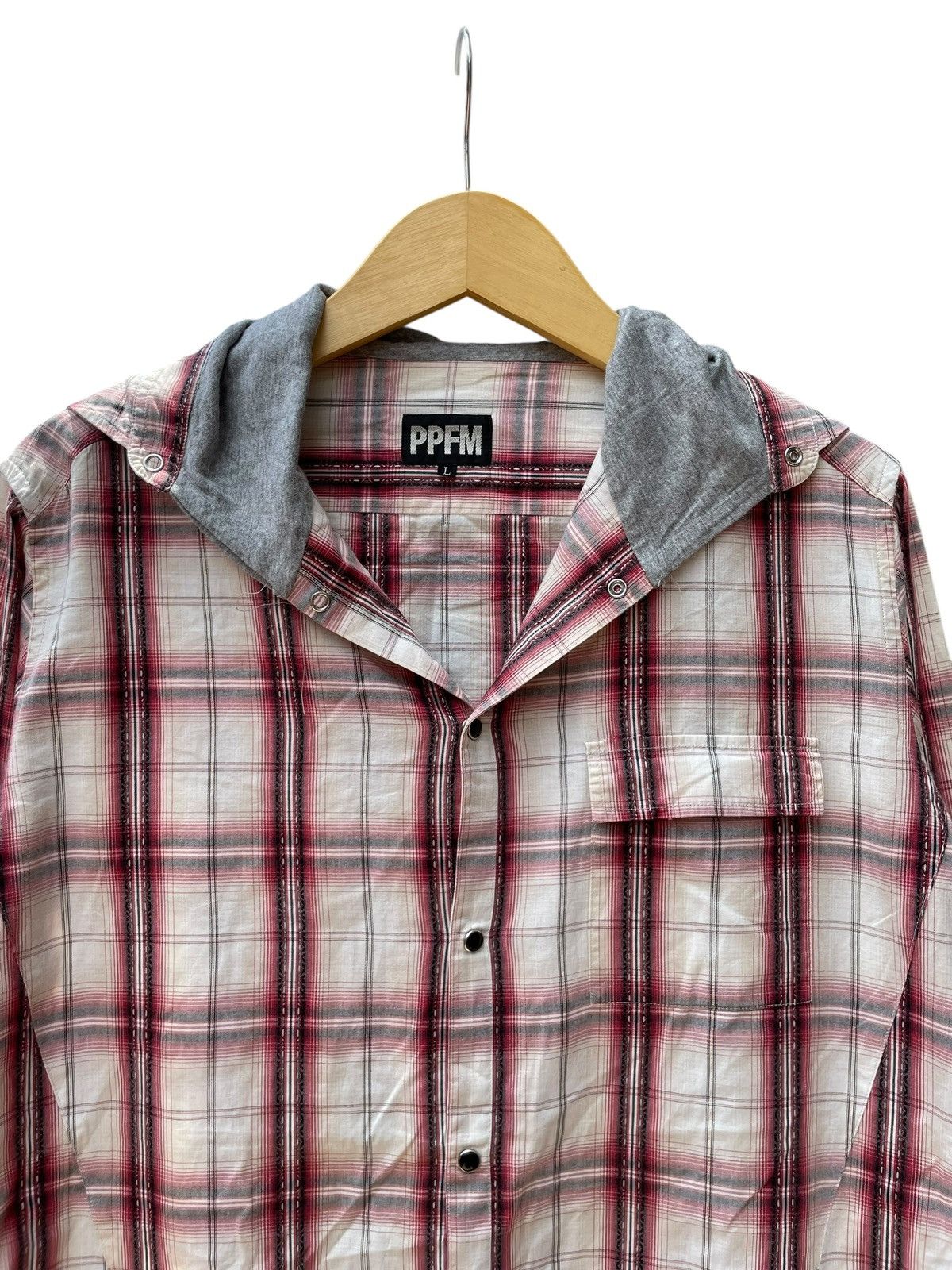 PPFM Hybrid Hood PPFM Long Sleeve Shadow Plaid Shirt Size US L / EU 52-54 / 3 - 3 Thumbnail