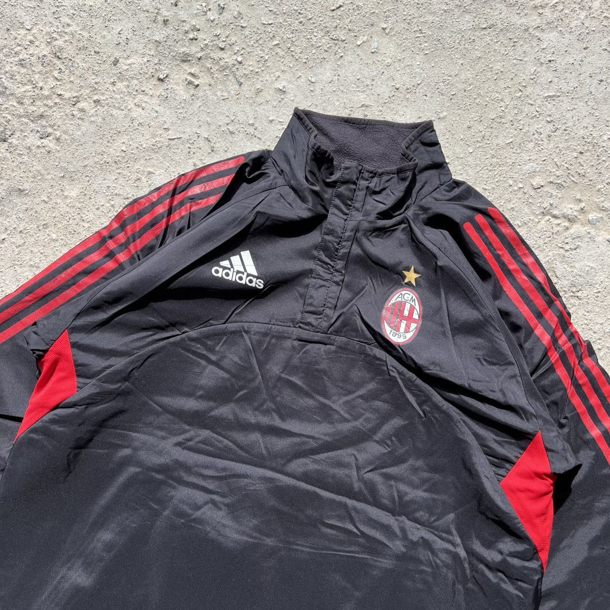 Adidas Vintage Adidas AC Milan Reversible Fleece / Nylon Jacket Size US L / EU 52-54 / 3 - 2 Thumbnail