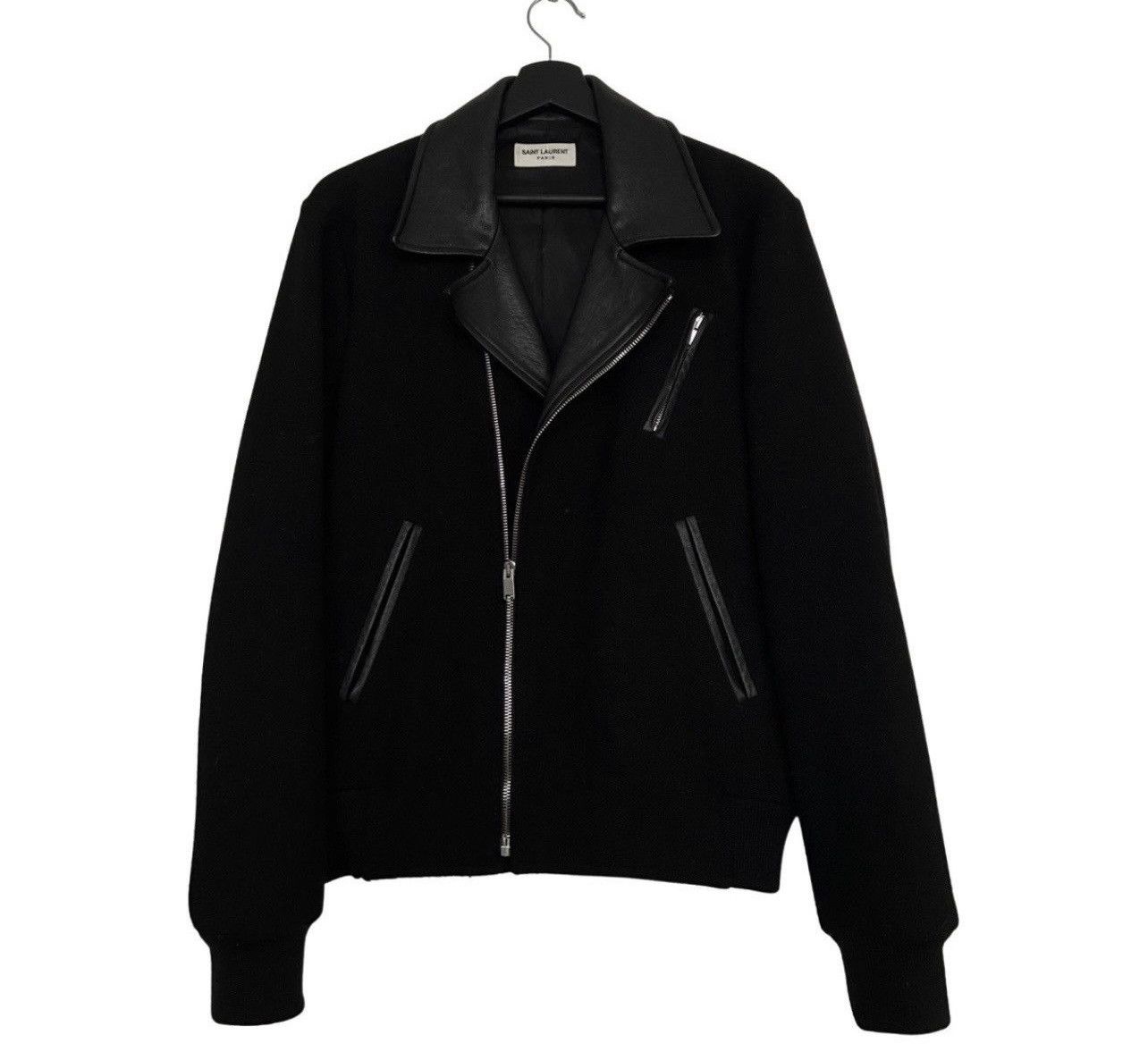 Saint Laurent Paris Saint Laurent Leather collar bomber biker jacket Size US M / EU 48-50 / 2 - 1 Thumbnail