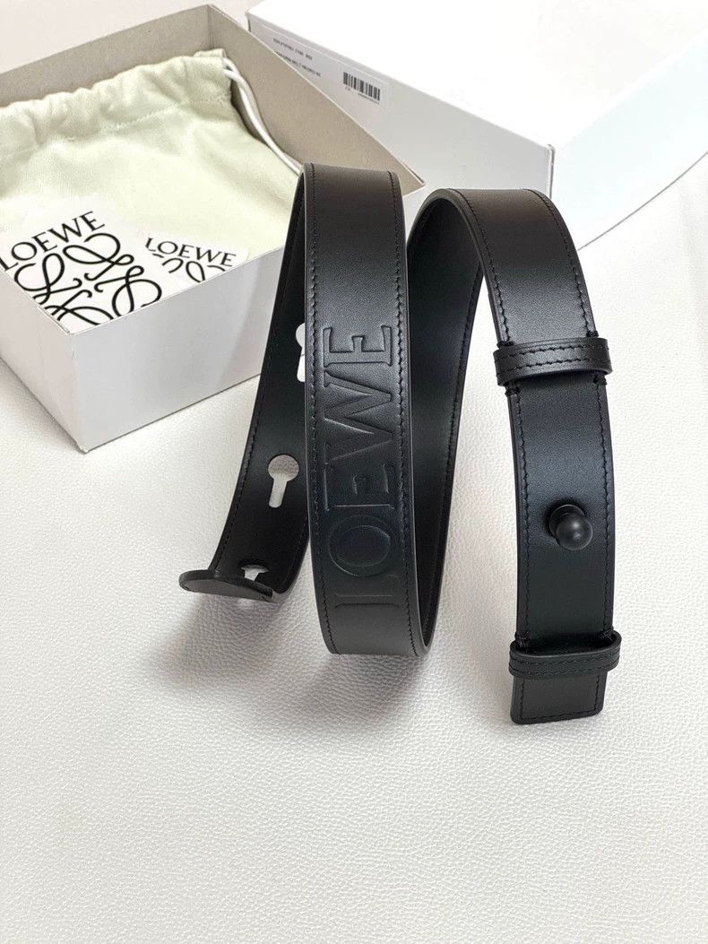 Loewe LOEWE Black lettering logo embossed belt Size ONE SIZE - 1 Thumbnail