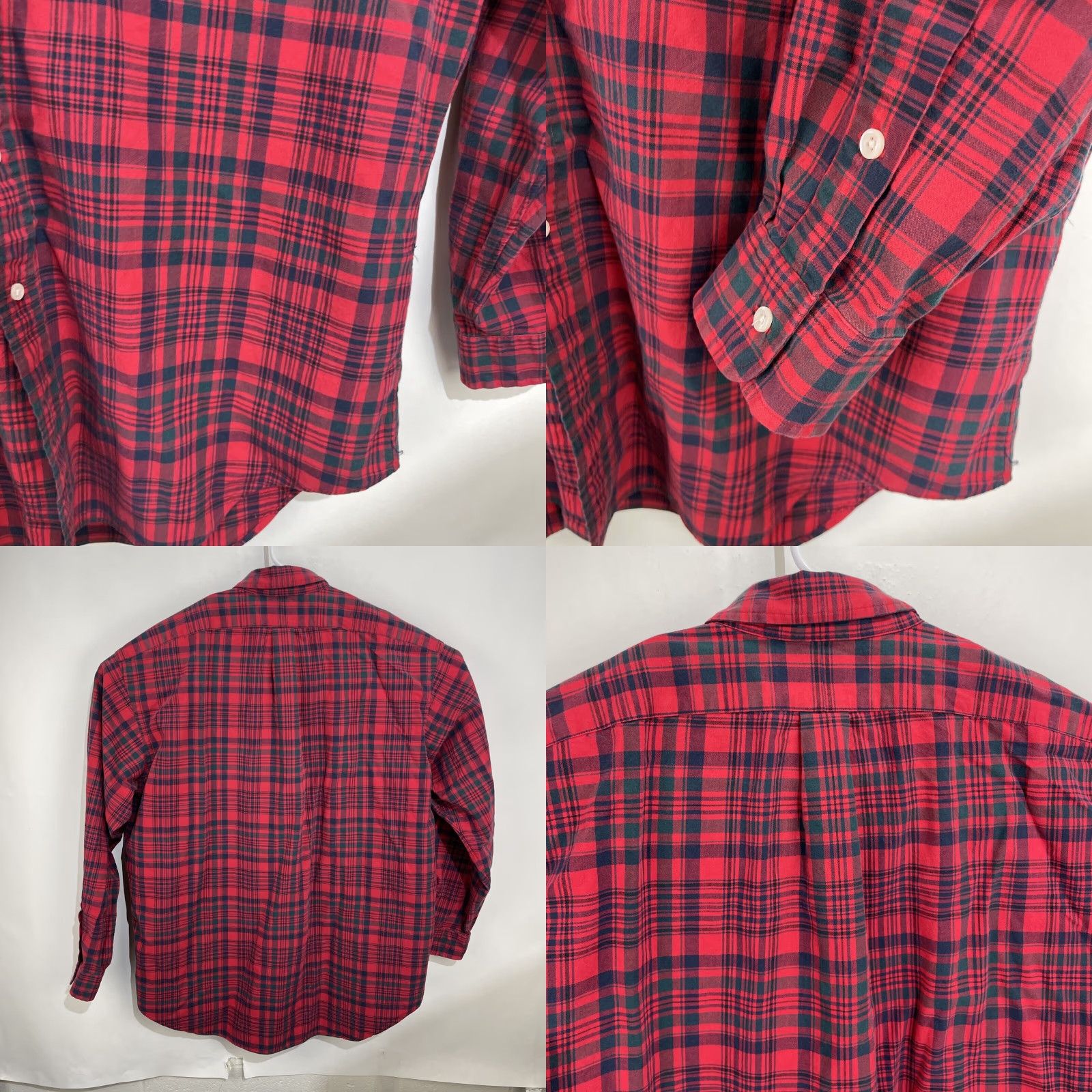 Ralph Lauren Ralph Lauren Button-Up Shirt Mens Large Red Blue Plaid Cotton Classic Fit Button-Front Casual, All Seasons, Logo, Button-Down, Long Sleeve Size US L / EU 52-54 / 3 - 8 Thumbnail