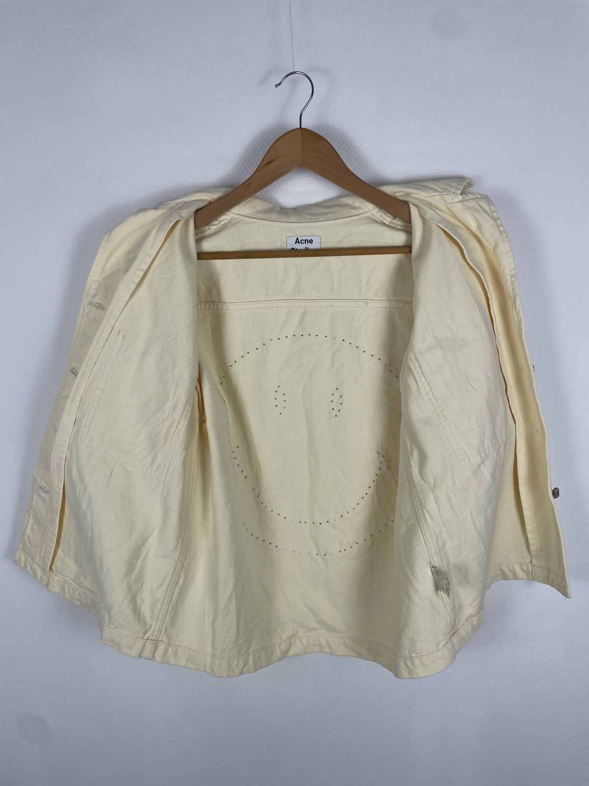 Acne Studios Rare Embroidered Smiley Face Big Logo Short Sleeve Denim Jeans Jacket Coat Bomber Size L / US 10 / IT 46 - 5 Thumbnail