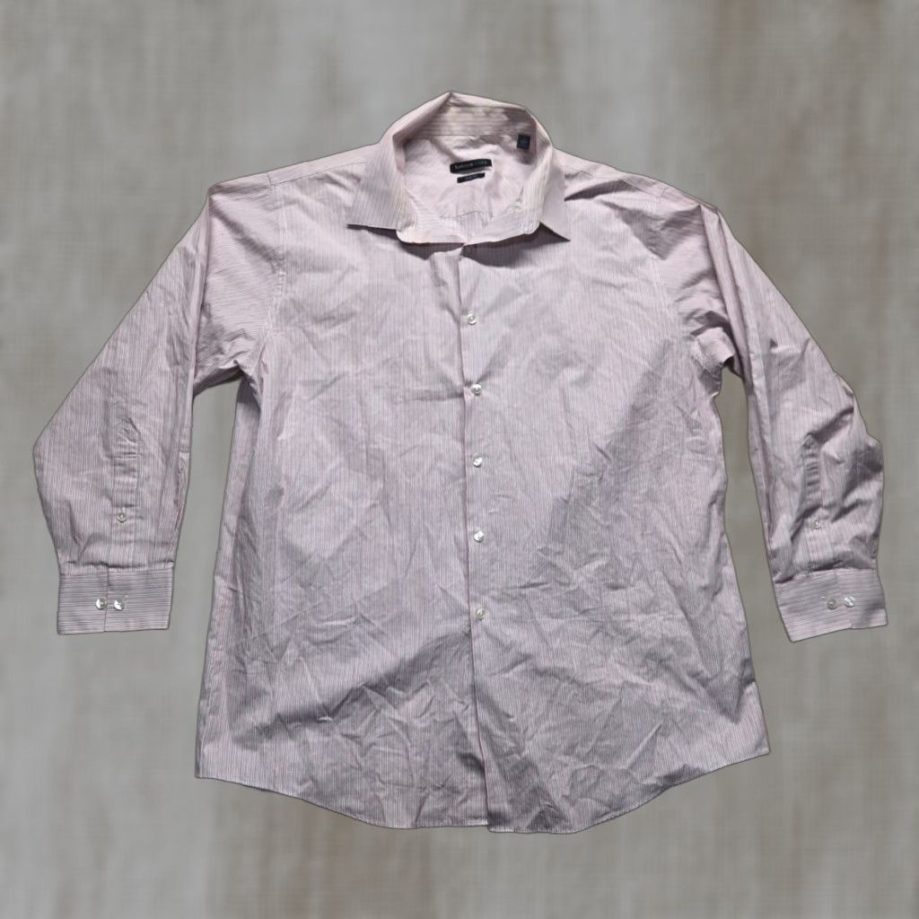Van Heusen Van Heusen Studio Gray White Striped Slim Fit Button Up Shirt Adult Men 17 32/33 Size US XL / EU 56 / 4 - 1 Thumbnail