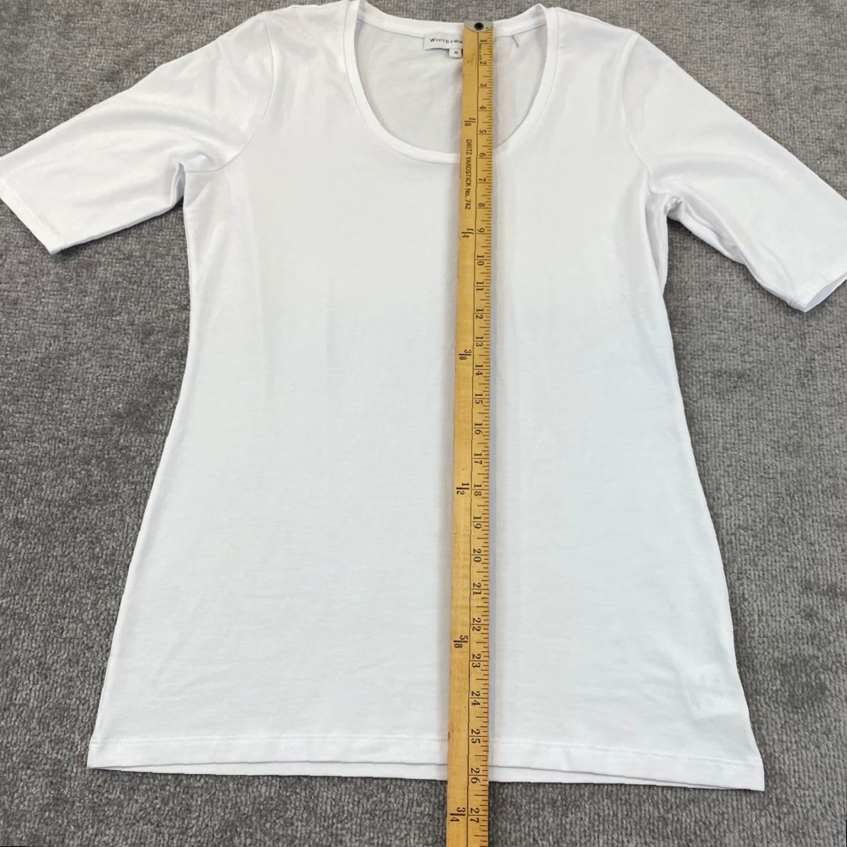 White + Warren VINTAGE White + Warren Blouse Womens Medium Casual 3/4 Sleeve Cotton Modal Stretch Size M / US 6-8 / IT 42-44 - 3 Thumbnail