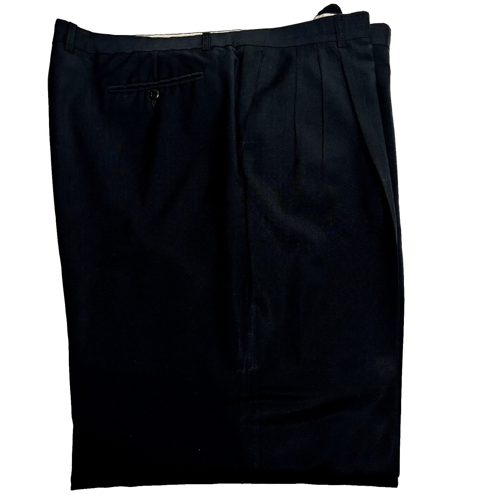 Zanella Zanella Men's Dress Pants Black 44x31.5 Wool Blend Pleated M Size 44R - 1 Thumbnail