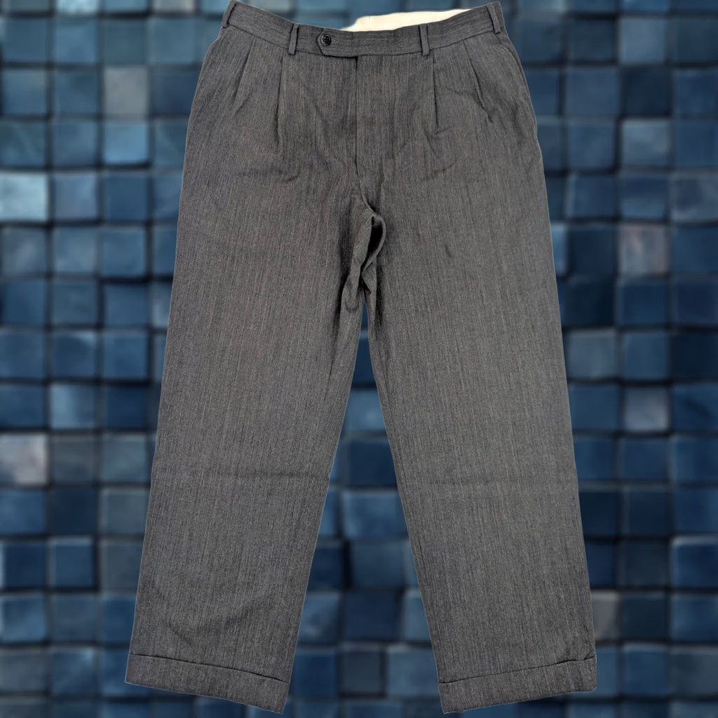 Brooks Brothers VINTAGE Brooks Brothers Dress Pants 35x29 Wool Gray Pleated Men Regular Straight Pants Size US 35 - 1 Thumbnail