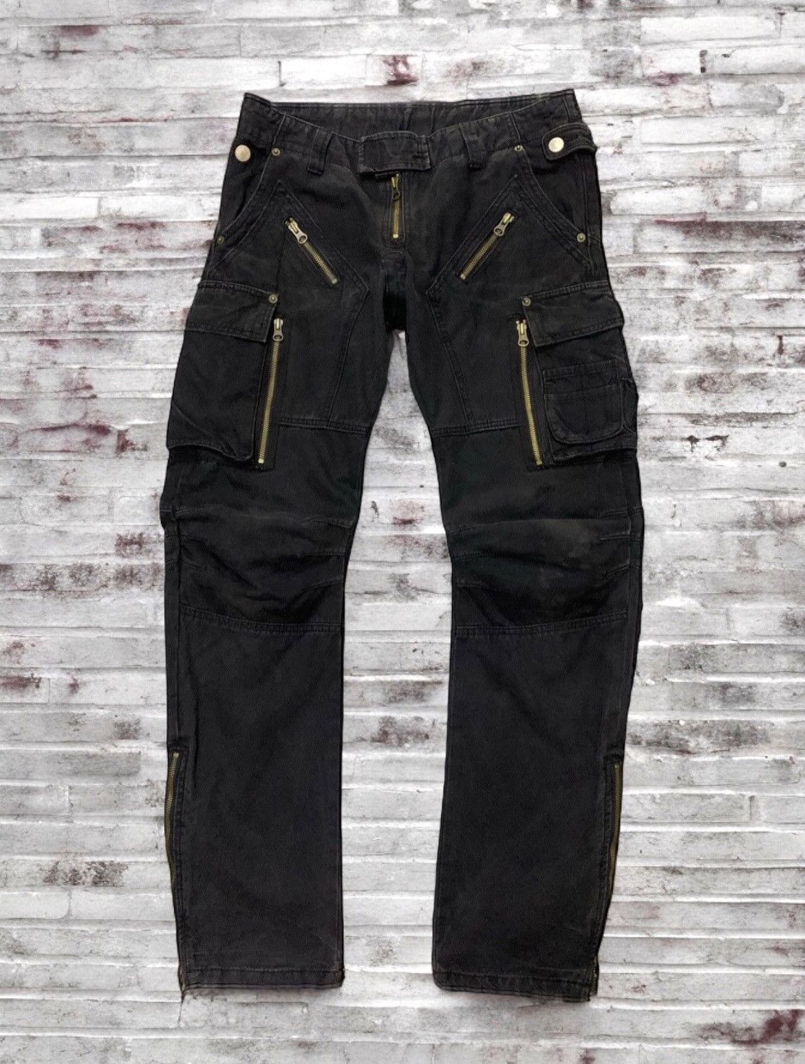 Issey Miyake × PPFM × Tete Homme PPFM Japan Bondage Double Knee Zipper Black Tech Cargo Pants Size US 32 / EU 48 - 1 Thumbnail