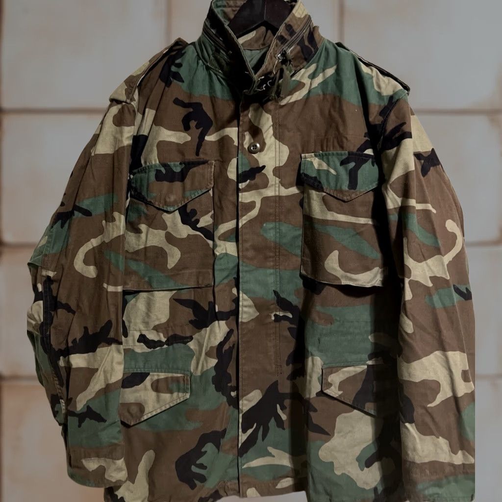 Vintage VINTAGE US Army Parka Jacket Medium Reg Woodland Camouflage Military Golden MFG J1626 Size US M / EU 48-50 / 2 - 1 Thumbnail