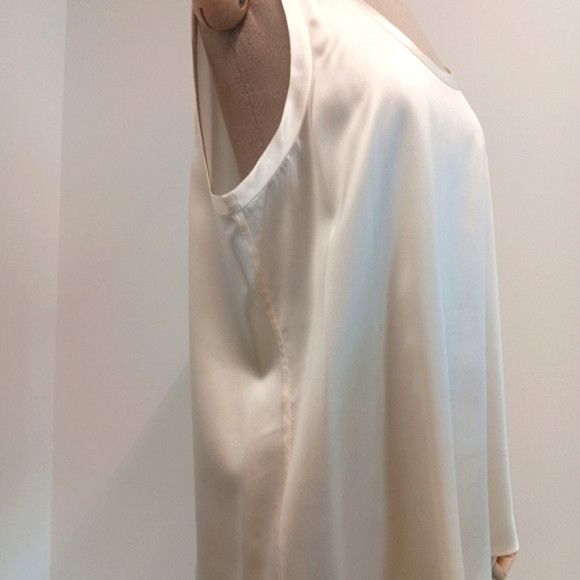 Lafayette 148 LAFAYETTE 148 Perla Luxe Silk Charmeuse Blouse - Candlelight Size XL / US 12-14 / IT 48-50 - 6 Thumbnail