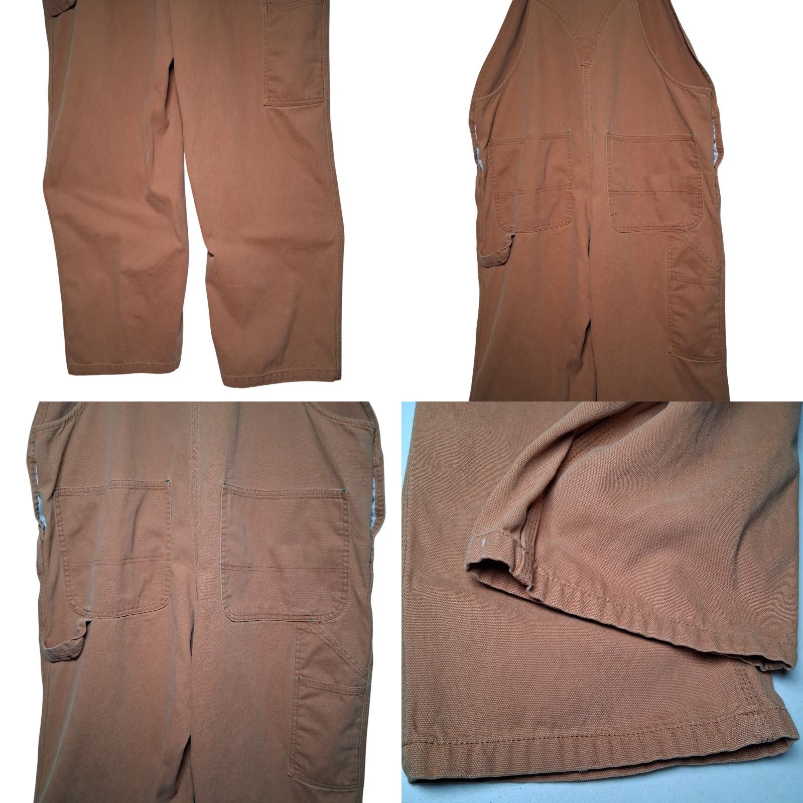 Vintage Liberty Overalls Men 42x28 Brown Canvas Carpenter Work Pants Workwear Bibs Bottoms Size US 42 / EU 58 - 9 Thumbnail