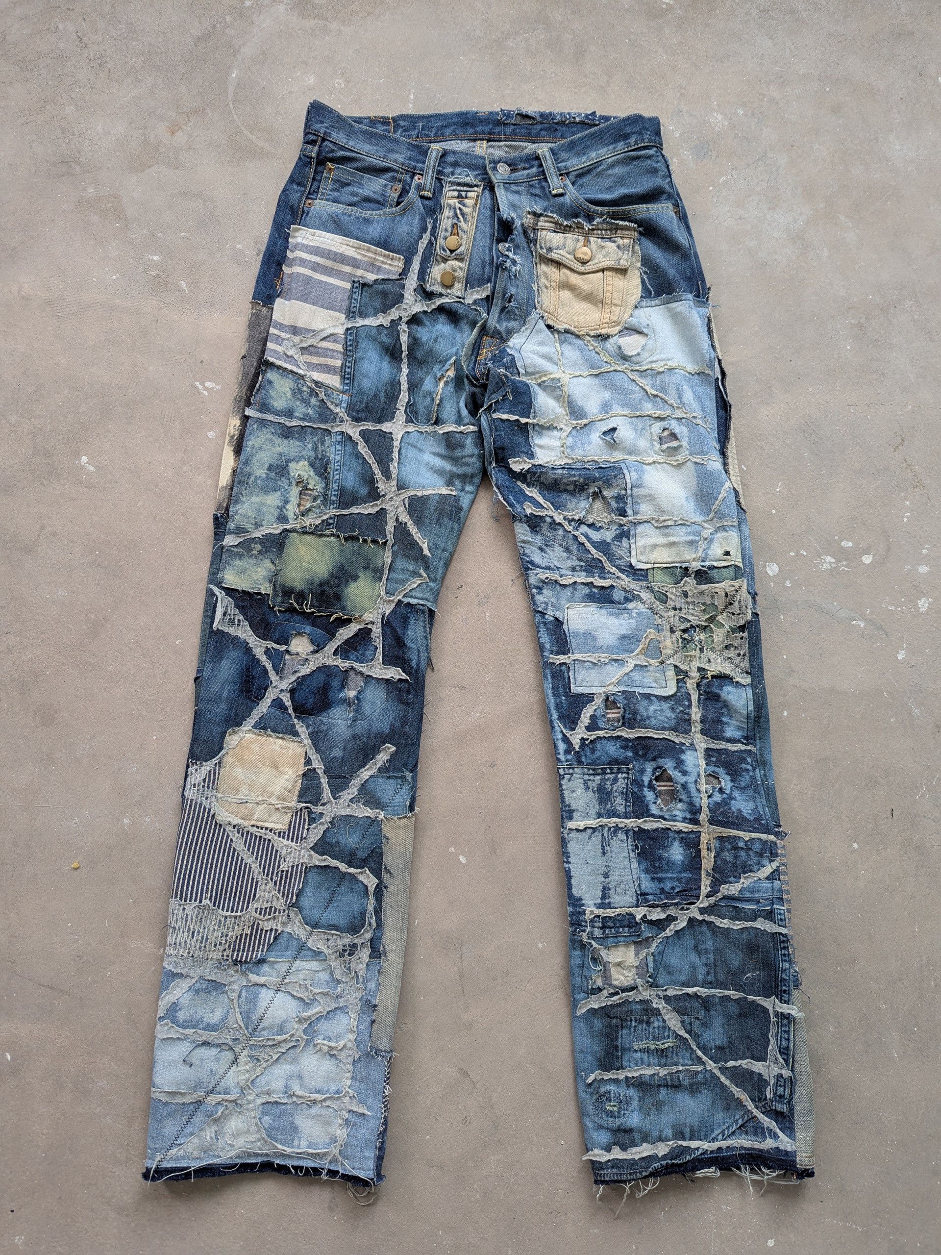 Japanese Brand × Kapital × Kapital Kountry NEED GONE ❌ Kapital Kountry Boro Reconstructed Patchwork Size US 31 - 1 Thumbnail