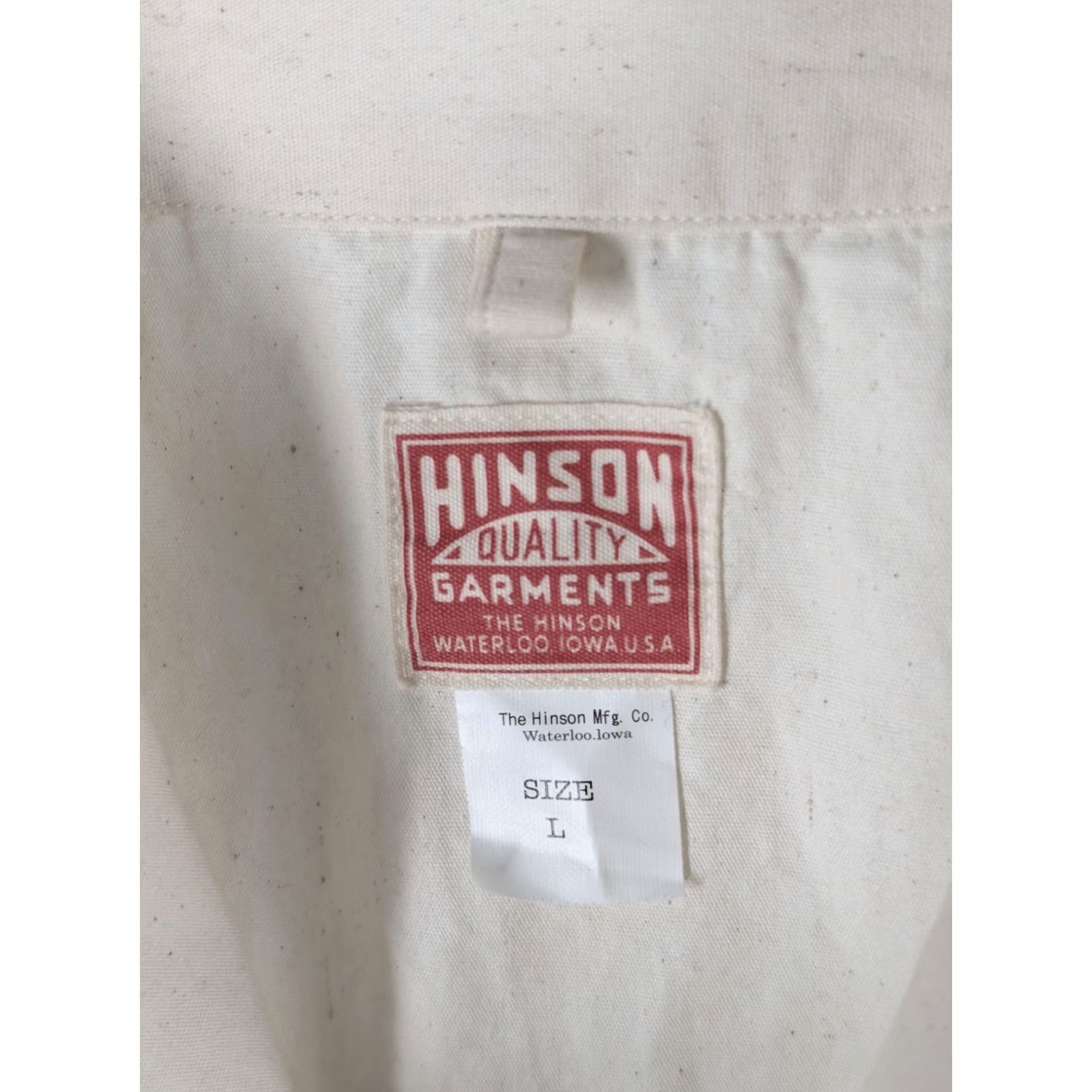 Vintage VINTAGE Hinson Workwear Shirt Mens L Natural Cotton Canvas Collarless Snap Regular Canvas Workwear 70s 80s 90s Japanese Reproduction Mens L Size US L / EU 52-54 / 3 - 4 Thumbnail