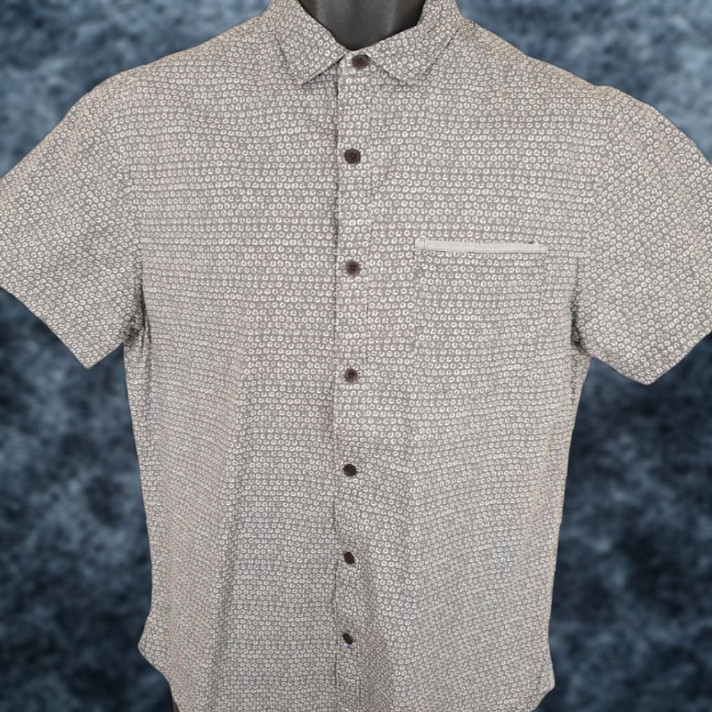 Denime Denim & Flower Print Shirt Mens Size Medium Slim Fit Gray All Over Print Size US M / EU 48-50 / 2 - 1 Thumbnail