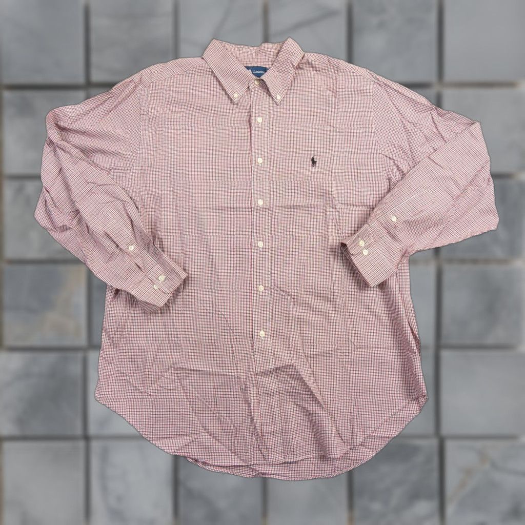 Ralph Lauren Ralph Lauren Shirt Mens 17.5 34/35 Red Button Up Classic Fit Check Preppy Adult Size US XL / EU 56 / 4 - 1 Thumbnail