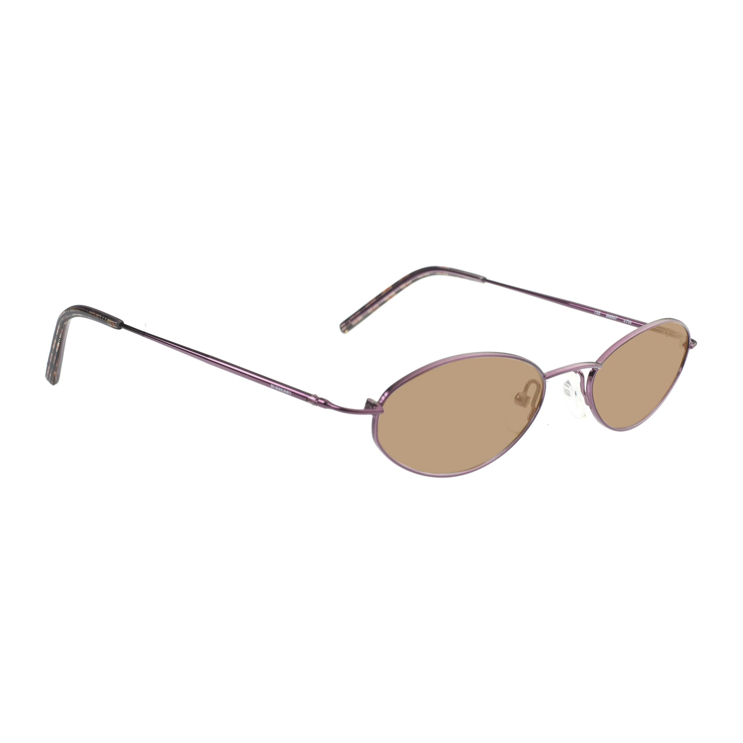 Burberry Burberry '90s Purple Check Oval Frame Sunglasses Brown Size ONE SIZE - 3 Thumbnail