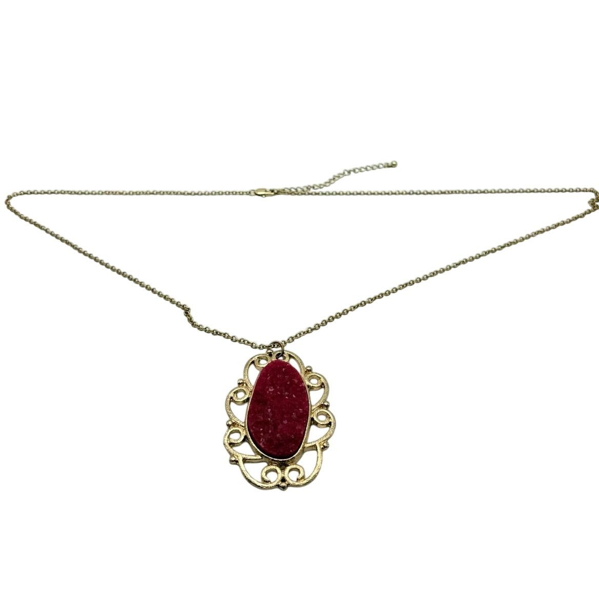 Other Gold & Pink Stone Necklace Size ONE SIZE - 3 Thumbnail