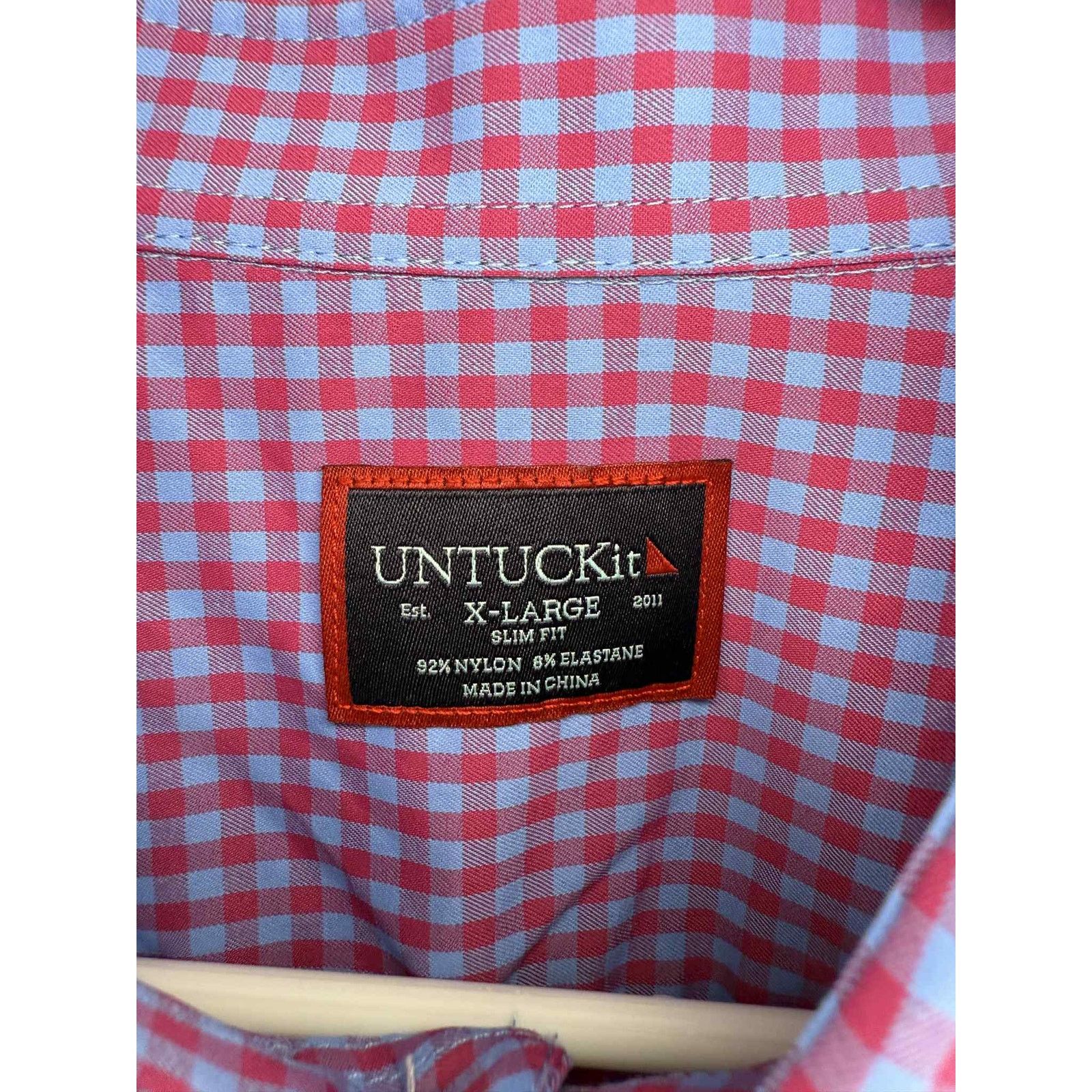 UNTUCKit UNTUCKit Slim Fit Button Down Shirt Red/Blue Check Men's XL Size US XL / EU 56 / 4 - 5 Thumbnail