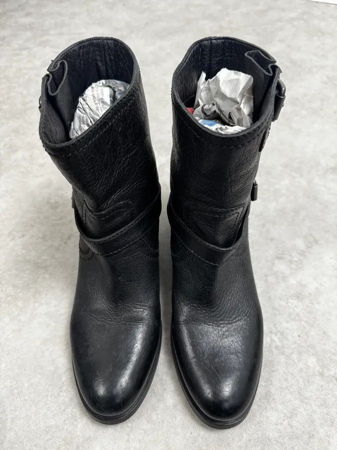 Prada 2000s Prada Black Buckle Leather Grained Boots Size US 7 / EU 40 - 4 Thumbnail