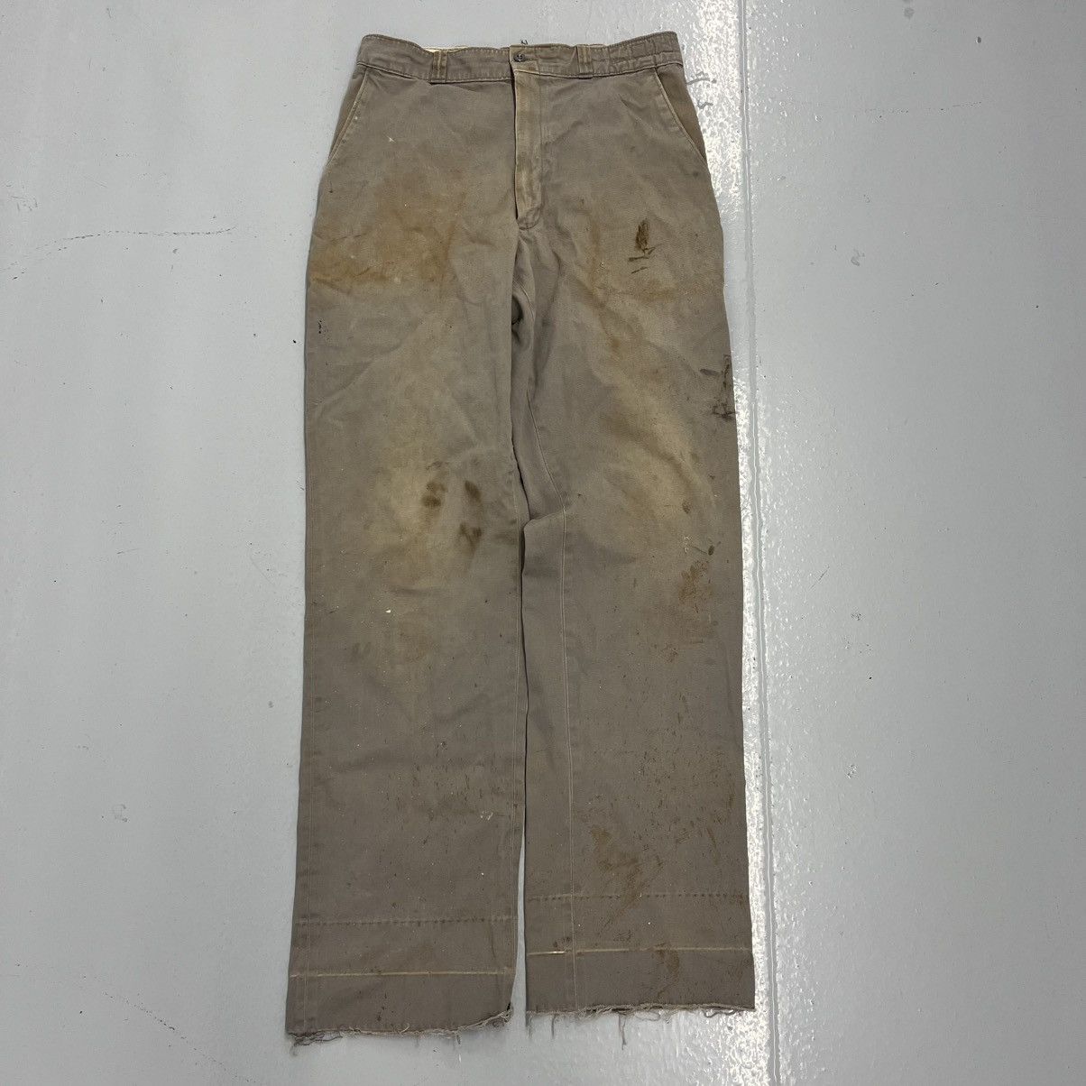 Vintage 60s Grey Sanforized Workwear Chinos 30x33
