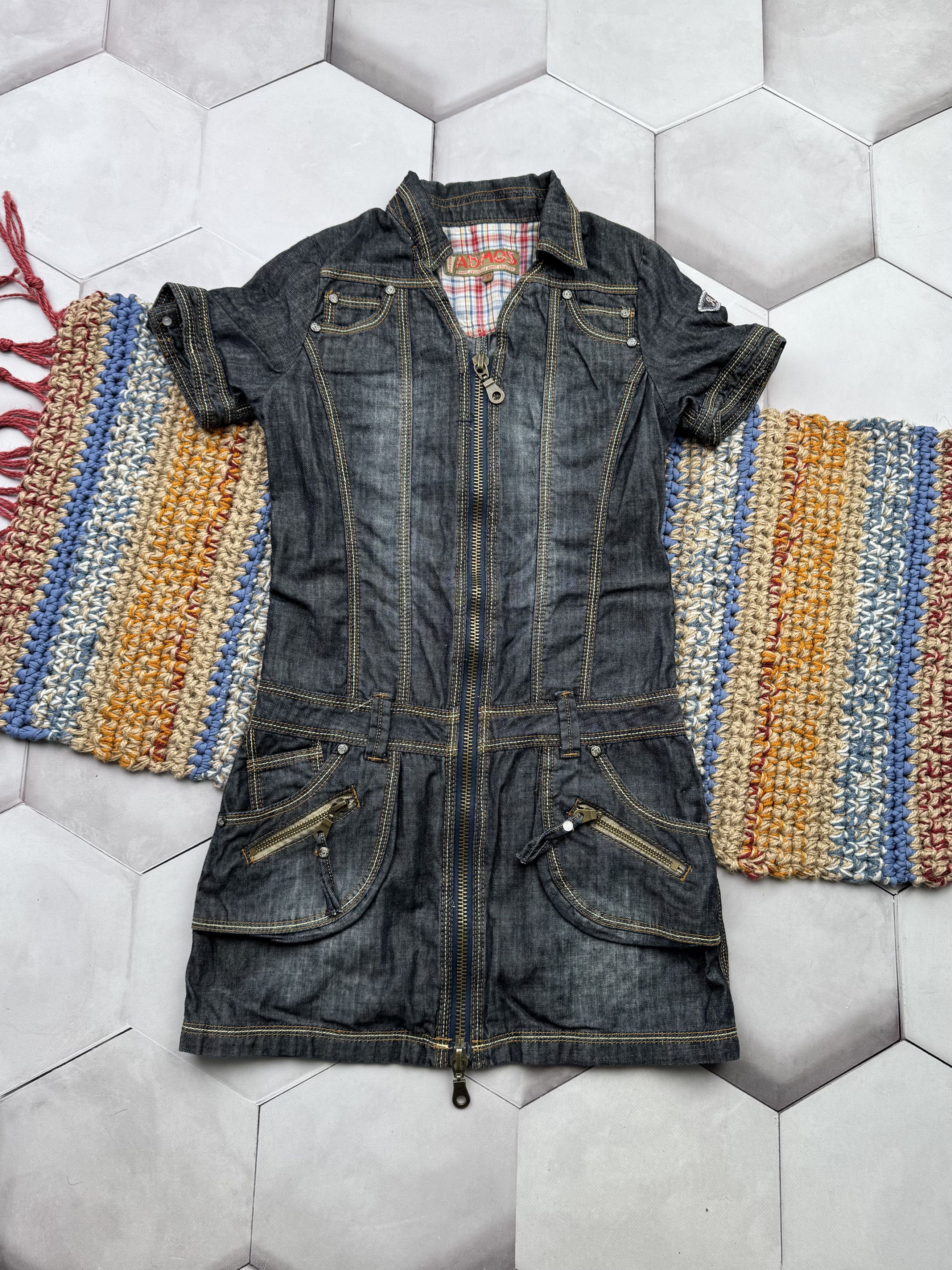 Japanese Brand Vintage Denim Dress With Zipper (E4) Size XS / US 0-2 / IT 36-38 - 1 Thumbnail