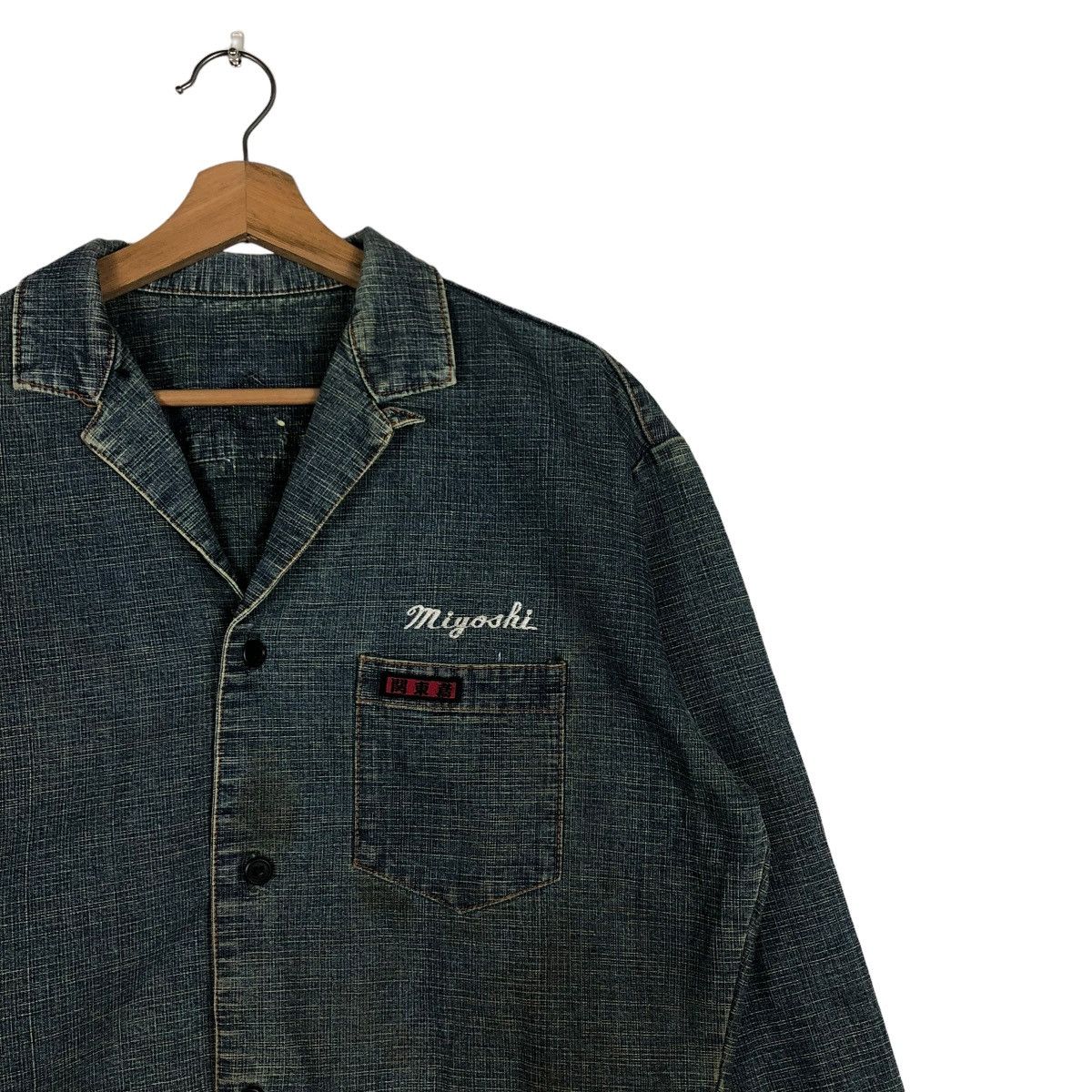 Japanese Brand 🔥CROPPED DENIM BIKER JACKET MIYOSHI JAPAN ISSEY MIYAKE Size US M / EU 48-50 / 2 - 8 Thumbnail