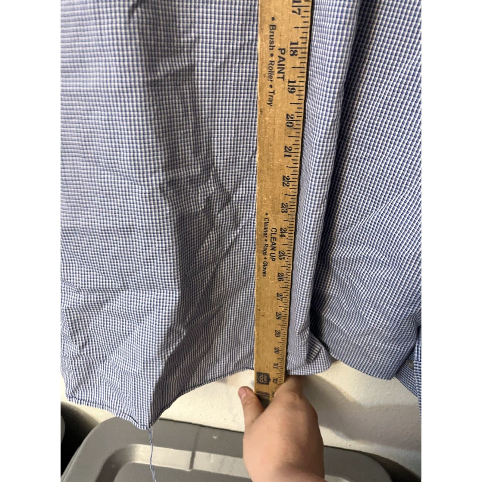 Van Heusen VINTAGE Van Heusen Button-Up Shirt Mens 18 Long Sleeve Regular Fit Plaid Blue 100% Cotton Blend Subtle Pocket Mens Size US XXL / EU 58 / 5 - 4 Thumbnail