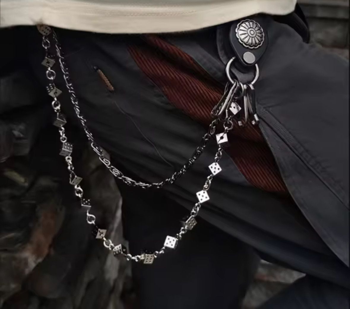 Other Motorcycle KeyChain Jean Biker Wallet Belt Chain Dice Charms Size ONE SIZE - 3 Thumbnail
