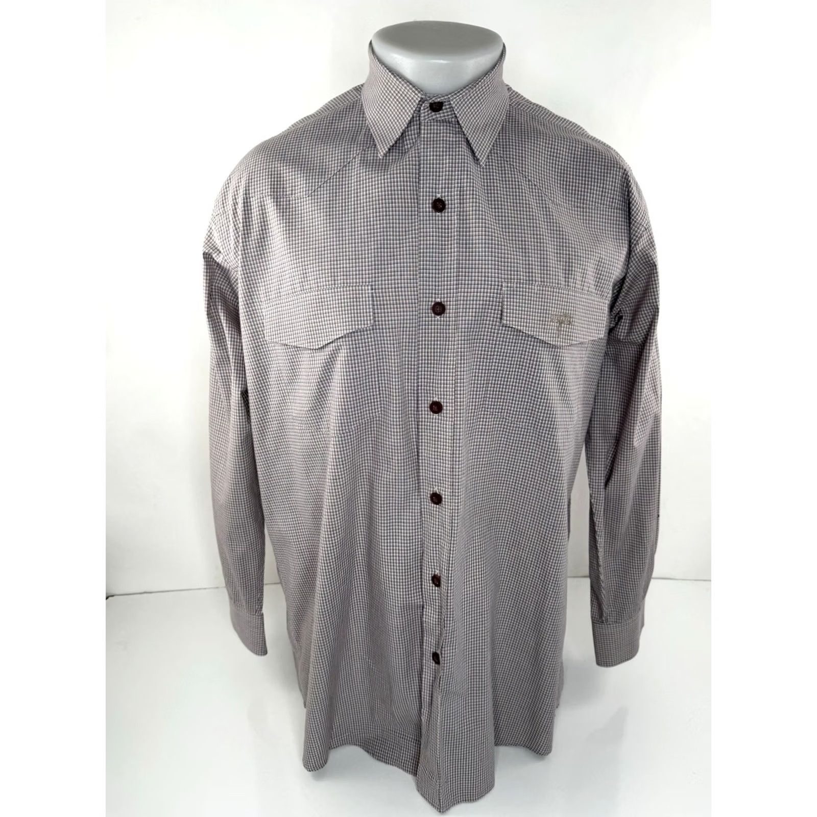Vintage LUCCHESE 1883 - Western Plaid Check Shirt M Mens Short Altered Sleeves EXCELLENT Size US M / EU 48-50 / 2 - 2 Thumbnail