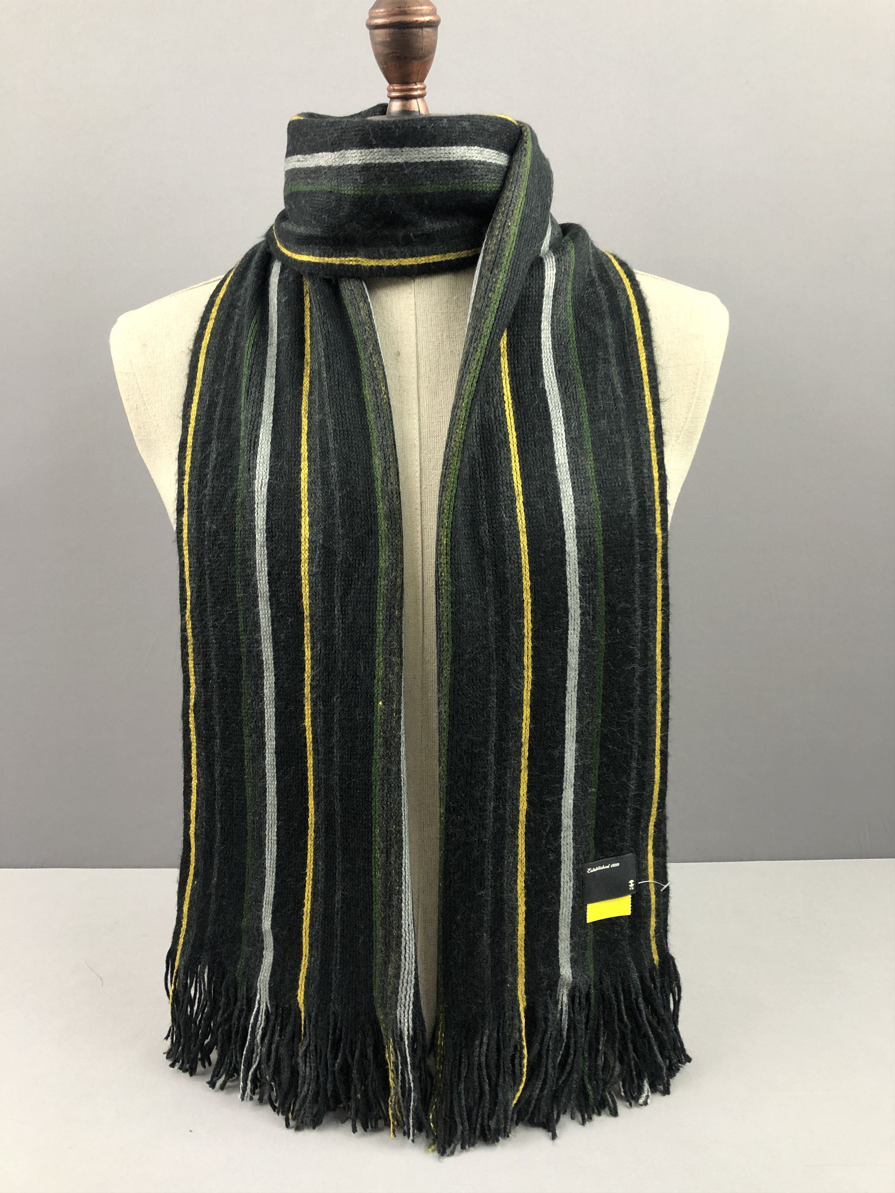 TAKEO KIKUCHI Multicolor Striped Scarf Fringes Muffler fashion Japanese Designer